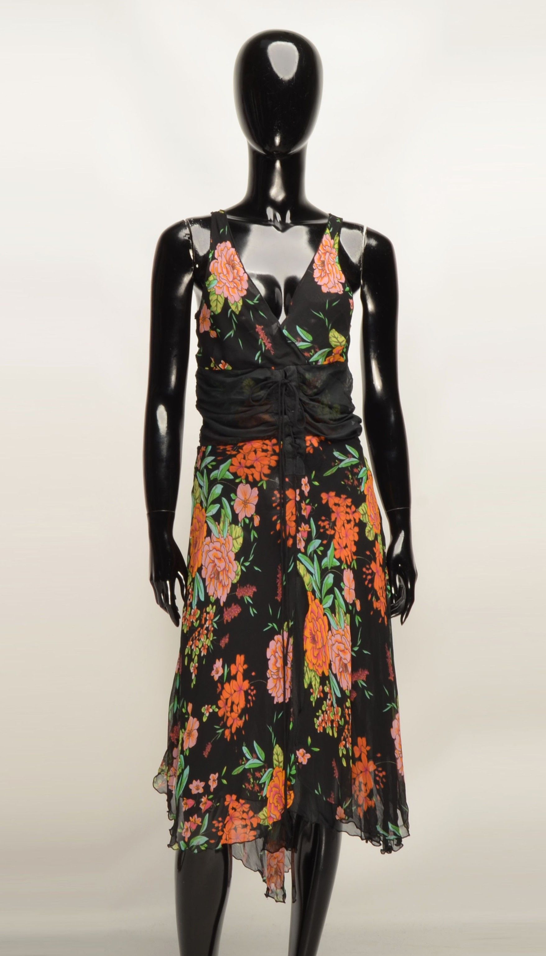 Other Bibiq Y2K 2000s Floral Mesh Fairy Cottage Silk Dress Size S / US 4 / IT 40 - 1 Thumbnail
