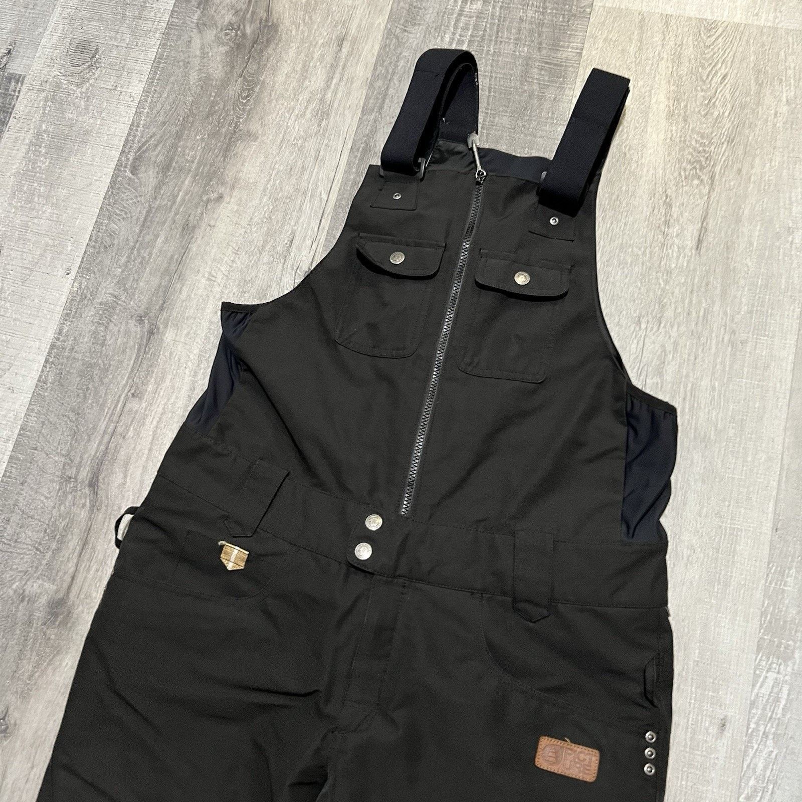 Other Picture Organic YAKOUMO Ski Bibs Black Snow Pants Outdoor Size 37" - 3 Thumbnail