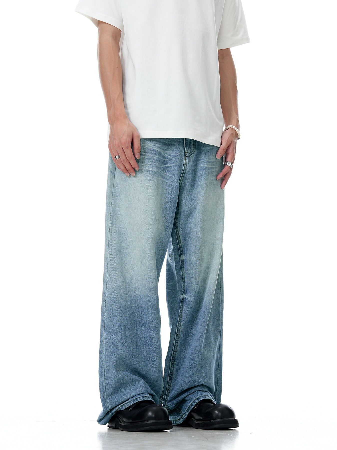 Jean Men's Washed Retro Clean-Fit Casual Jeans Size US 32 / EU 48 - 3 Thumbnail