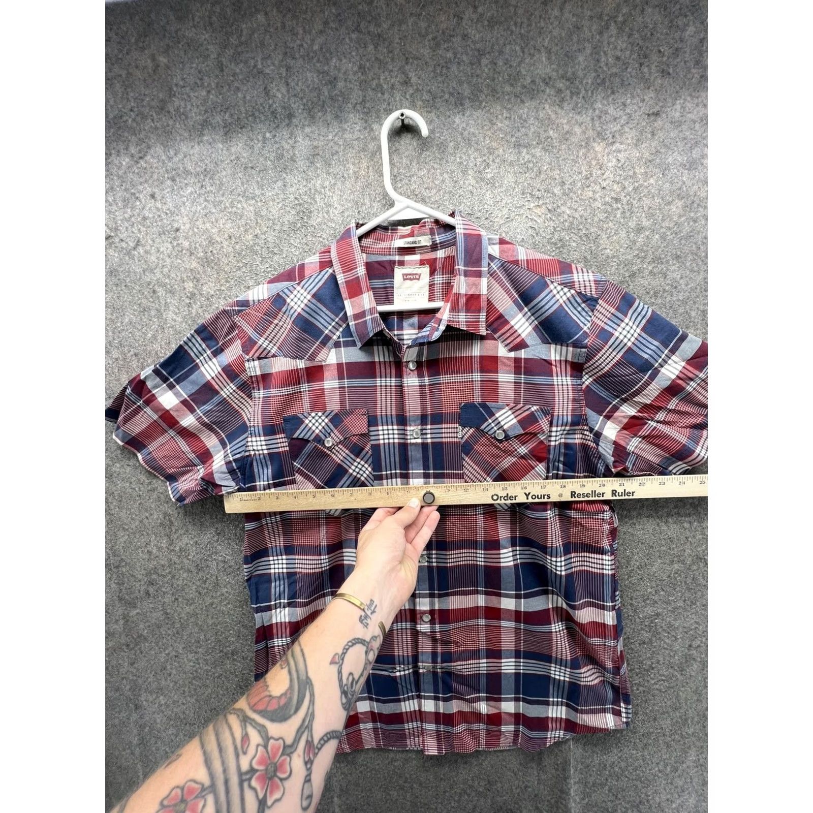 Levi's Levi's Shirt Mens L Multicolor Plaid Short Sleeve Snap Front Western Casual Shirt Size US L / EU 52-54 / 3 - 4 Thumbnail