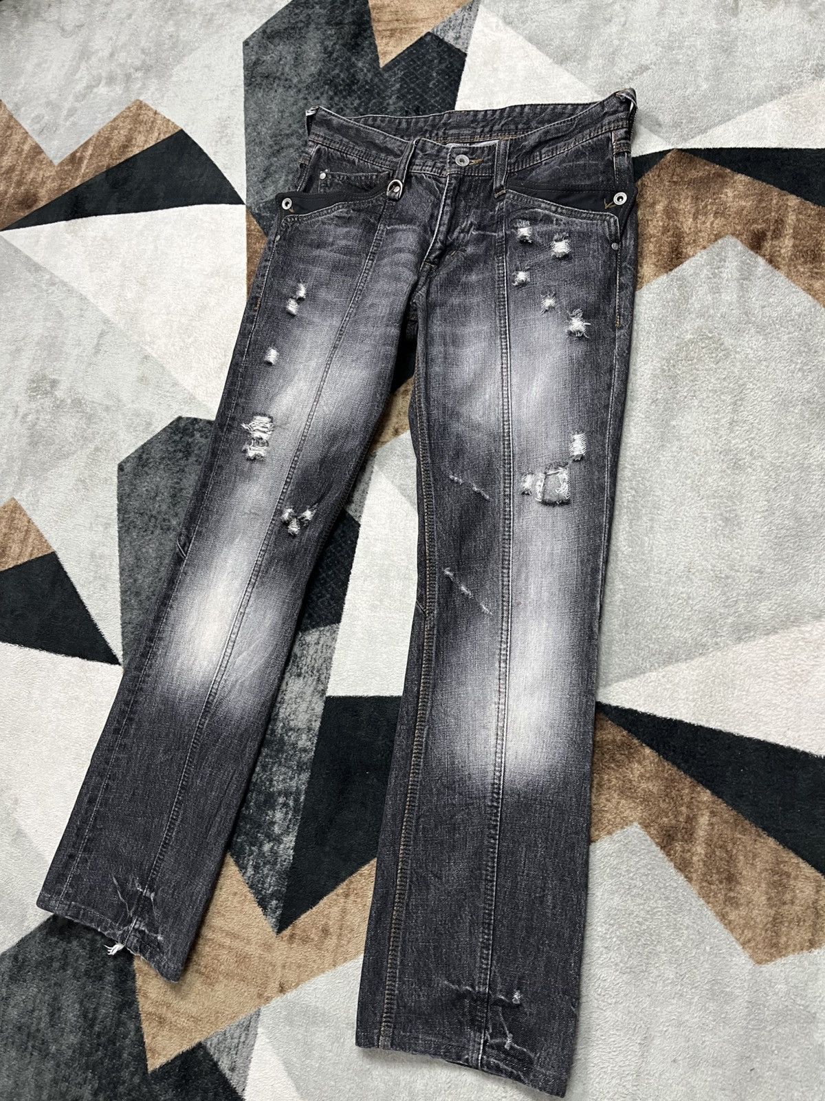 Other Y2K Hideaways Nicole Nfcm Flared Distress Punk Jeans Size US 31 - 5 Thumbnail
