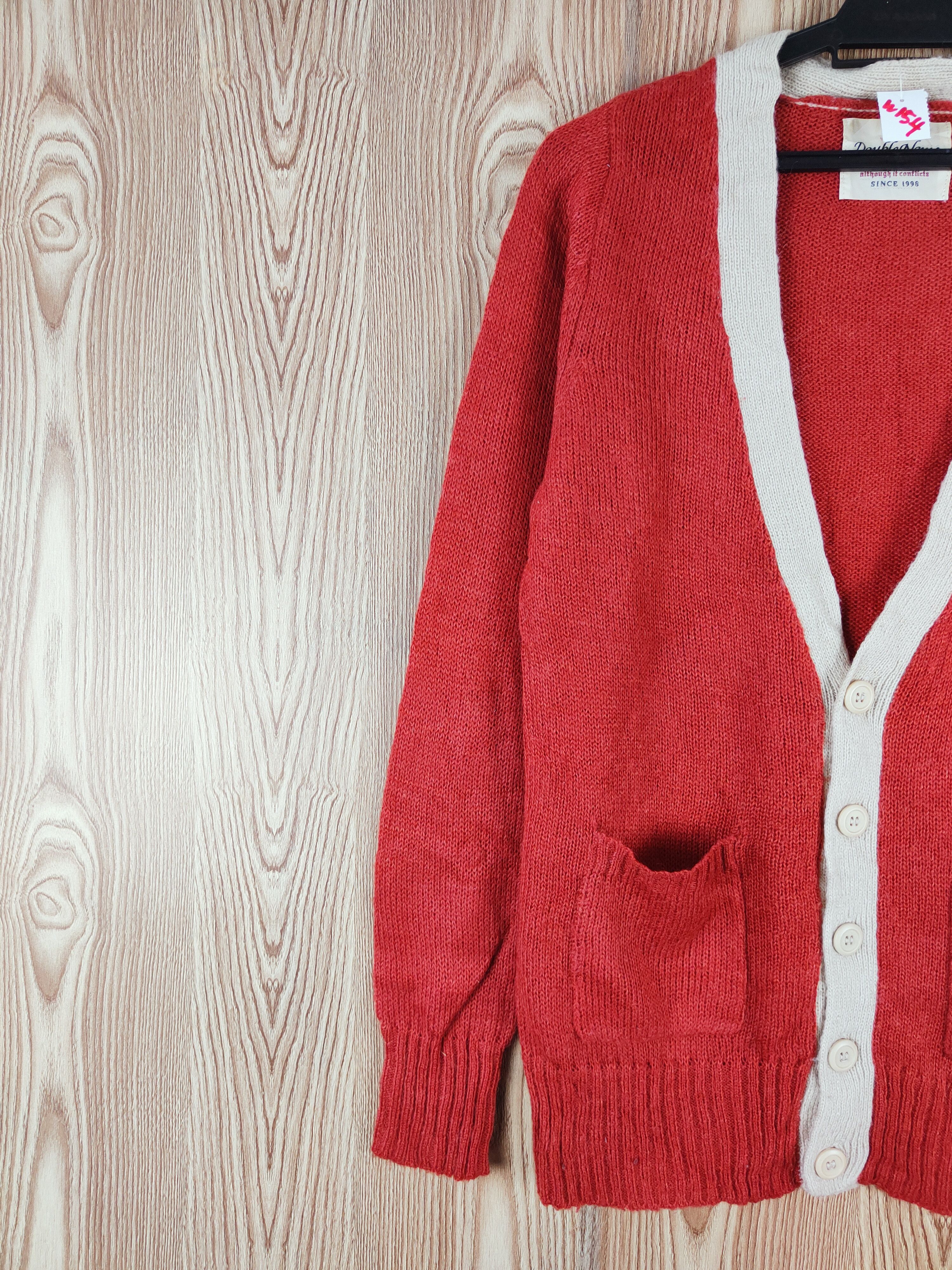 Japanese Brand Double Name Orange Knitwear Cardigan #W154 Size US M / EU 48-50 / 2 - 3 Thumbnail