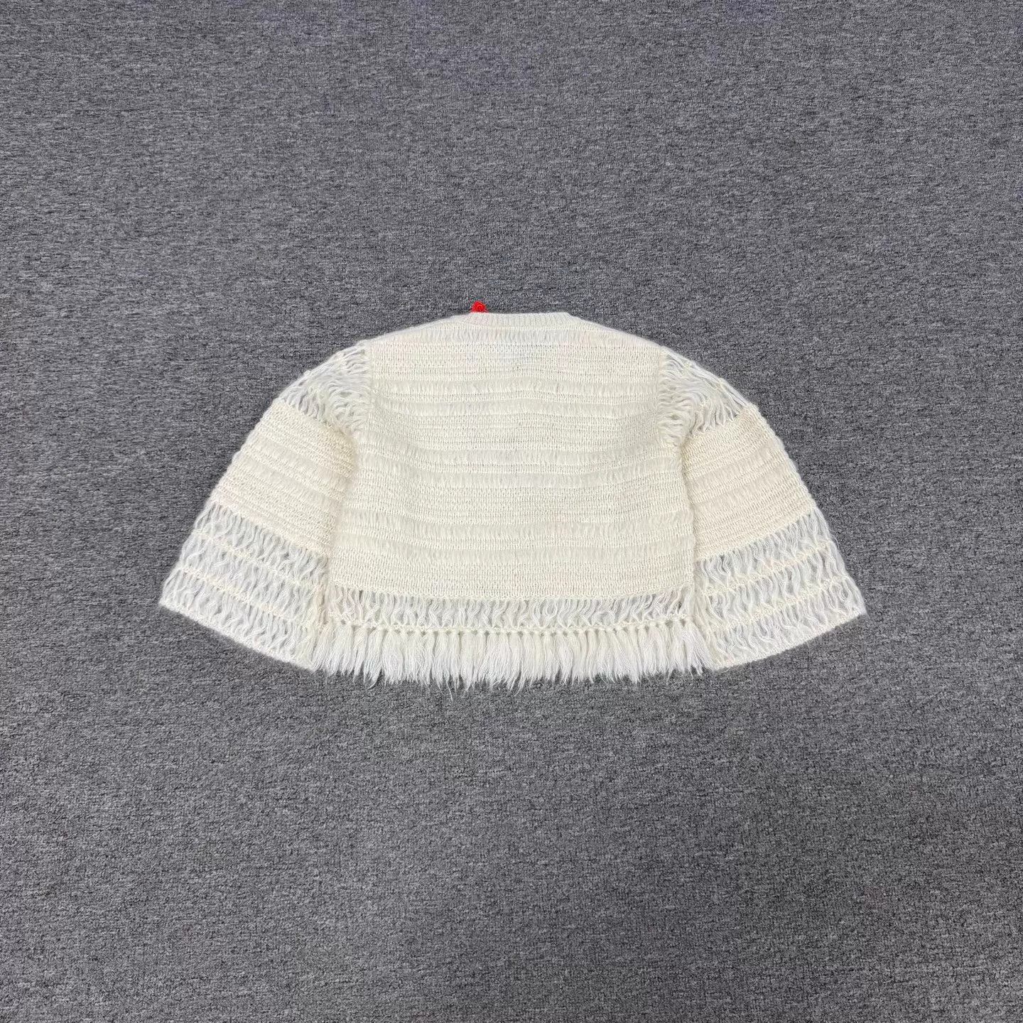 Dior Dior Ivory Tassel Cutout Bell Sleeve Tie Short Top Size XS / US 0-2 / IT 36-38 - 2 Thumbnail