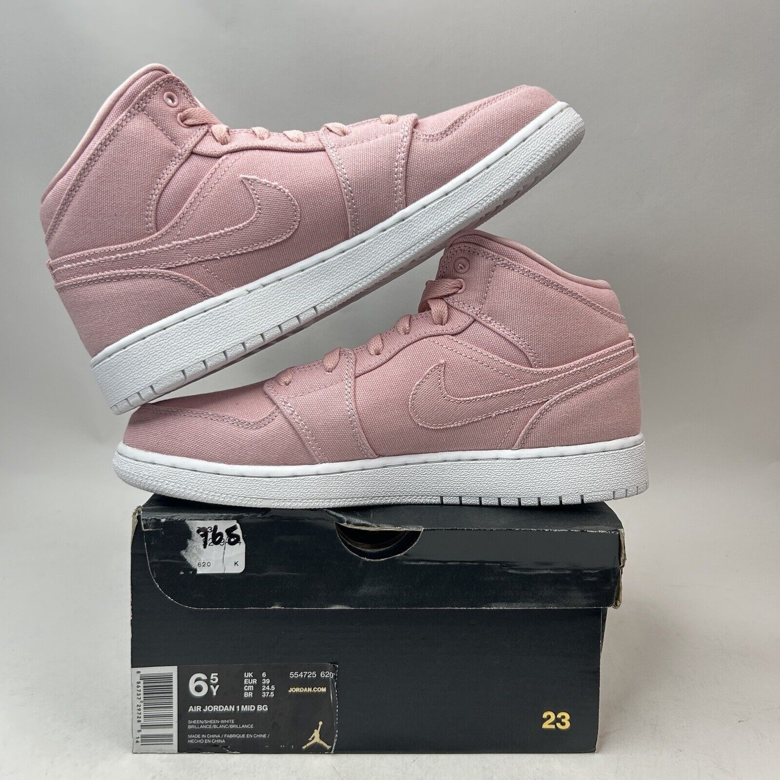 Nike Nike Air Jordan 1 Retro Mid BG Sheen “Pink Denim” 2024 Size US 8 / IT 38 - 3 Thumbnail