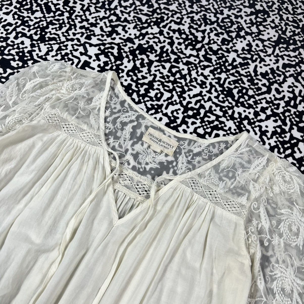 Denim & Supply Ralph Lauren Vintage Y2K Denim & Supple Ralph Lauren Lace Boho Mini Dress Size S / US 4 / IT 40 - 14 Thumbnail