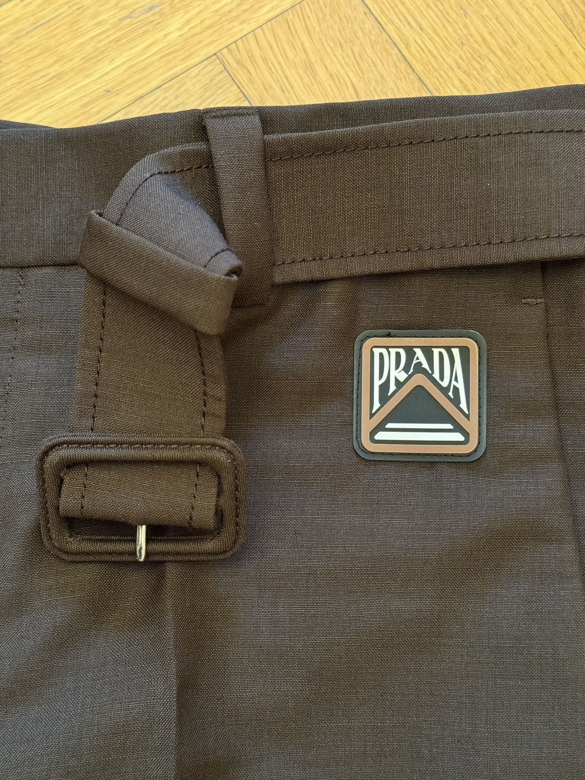 Prada PRADA brown trousers incorporated belt SS19 Size 46S - 6 Thumbnail