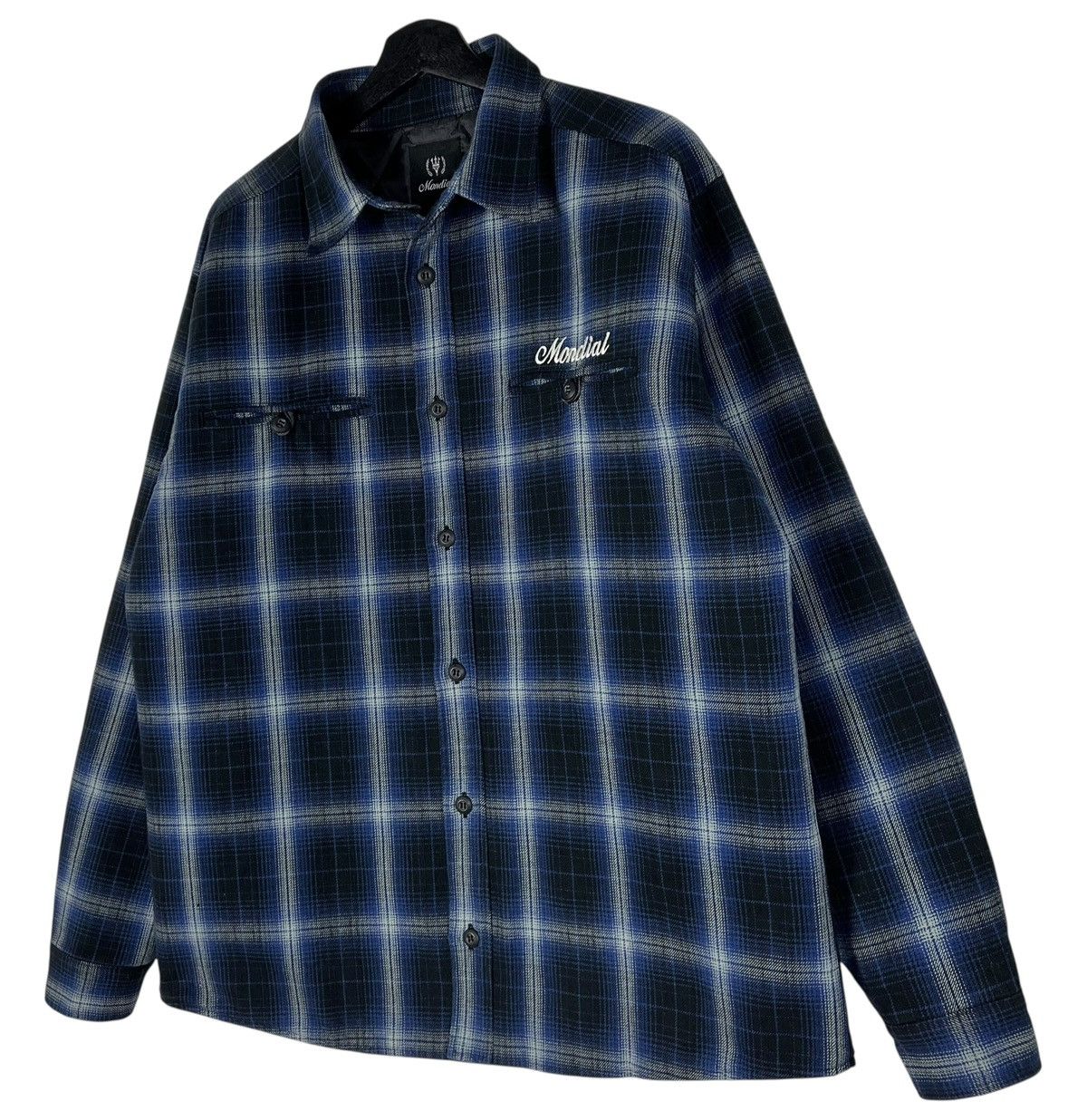 Japanese Brand Vintage Mondial Shadow Plaid Jacket Size US L / EU 52-54 / 3 - 3 Thumbnail