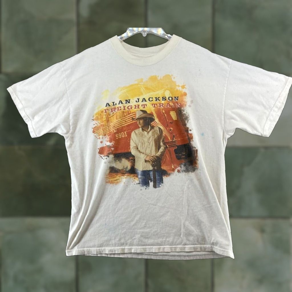 Vintage Alan Jackson Band T-Shirt XL White Graphic Print 2011 Tour Mens Size US XL / EU 56 / 4 - 1 Thumbnail