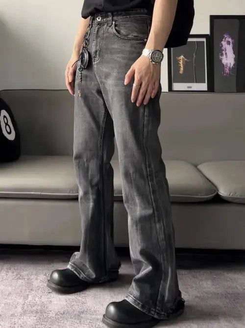 Jean yuppie distressed washed flared jeans Size US 30 / EU 46 - 1 Thumbnail