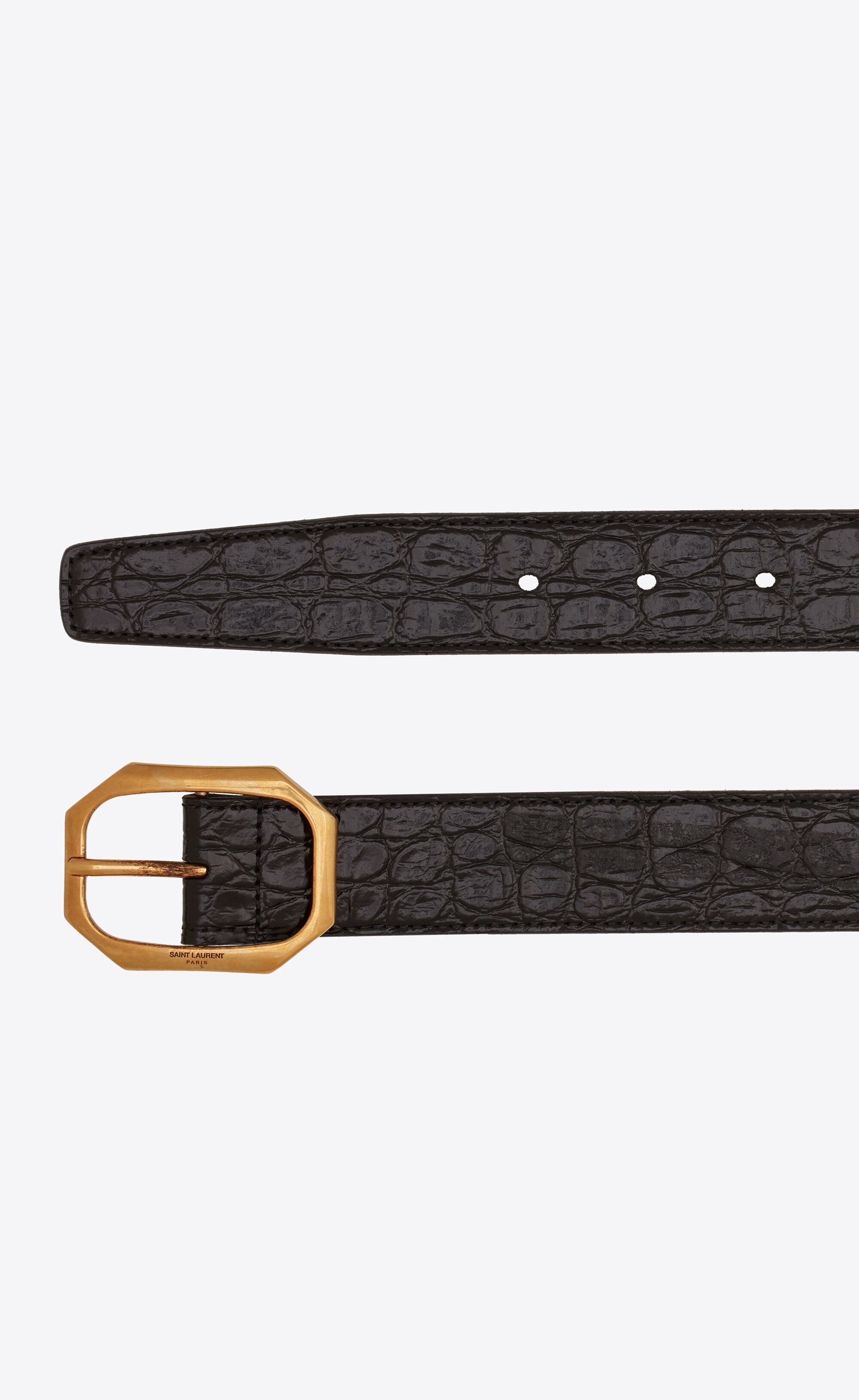 Saint Laurent Paris o1bcso1str1224 Size: 85 /Framo buckle Belt In in Black Size ONE SIZE - 2 Thumbnail