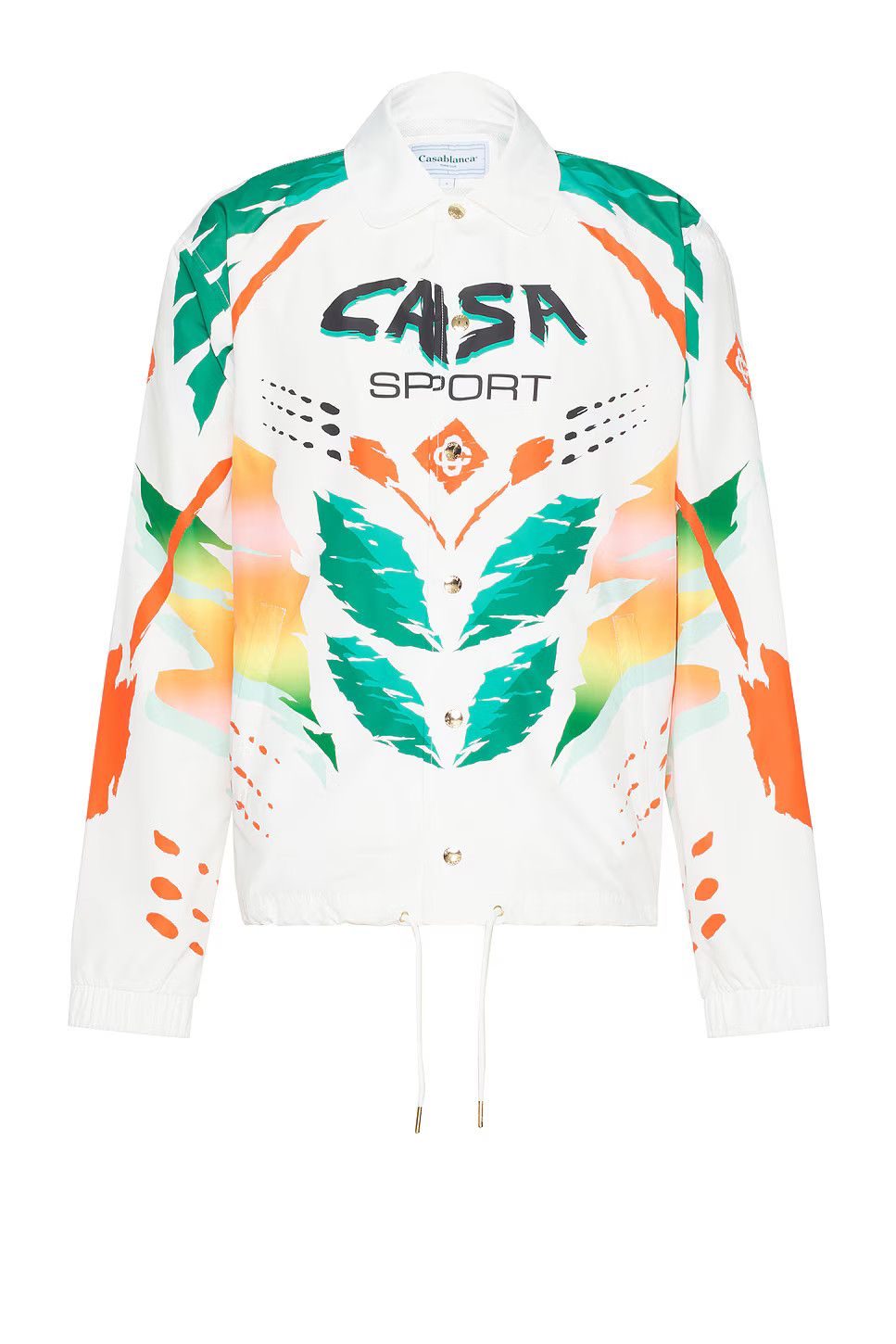 Casablanca o1mle0326 Printed Coach Jacket Casa Moto in White Size US L / EU 52-54 / 3 - 1 Thumbnail