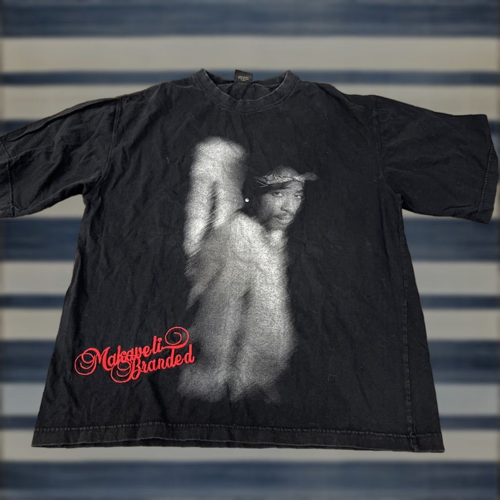 Vintage VINTAGE Makaveli Brand T-Shirt Mens 2XL Short Sleeve Crew Neck Hip-Hop Graphic Tee 2000s Black Size US XXL / EU 58 / 5 - 1 Thumbnail