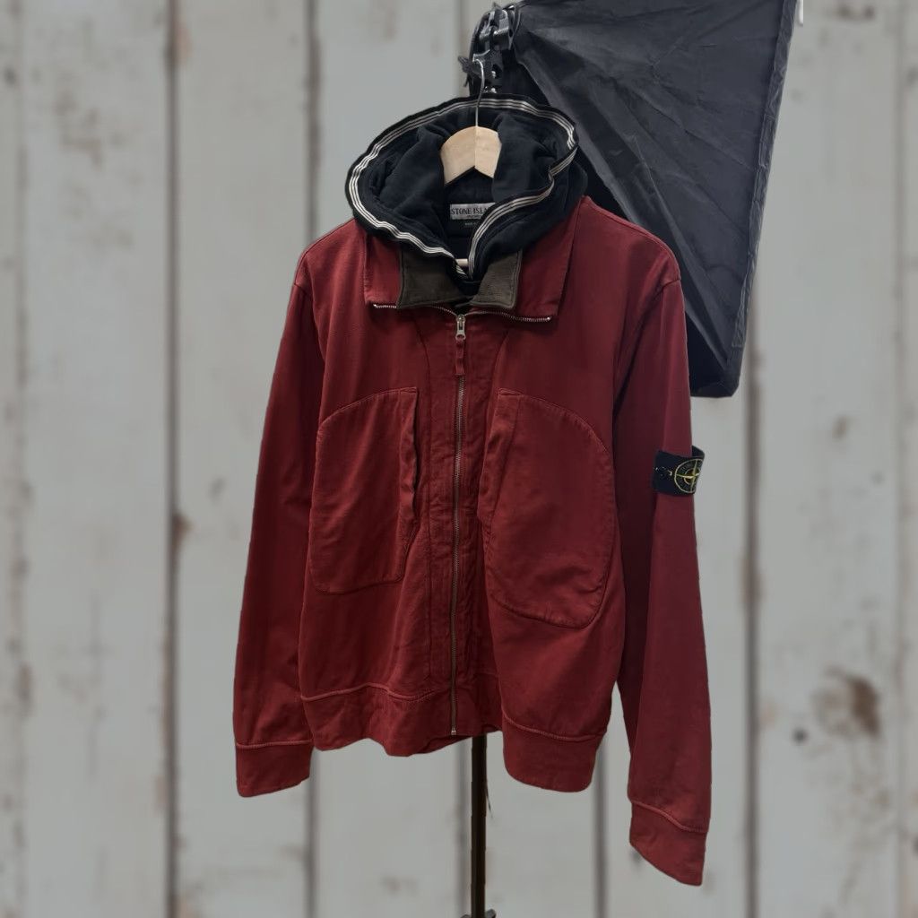 Stone Island VINTAGE Stone Island Hoodie 90s Archive Layered Hooded Jacket XL Men's Red 90s Full Zip Mens Size US XL / EU 56 / 4 - 1 Thumbnail