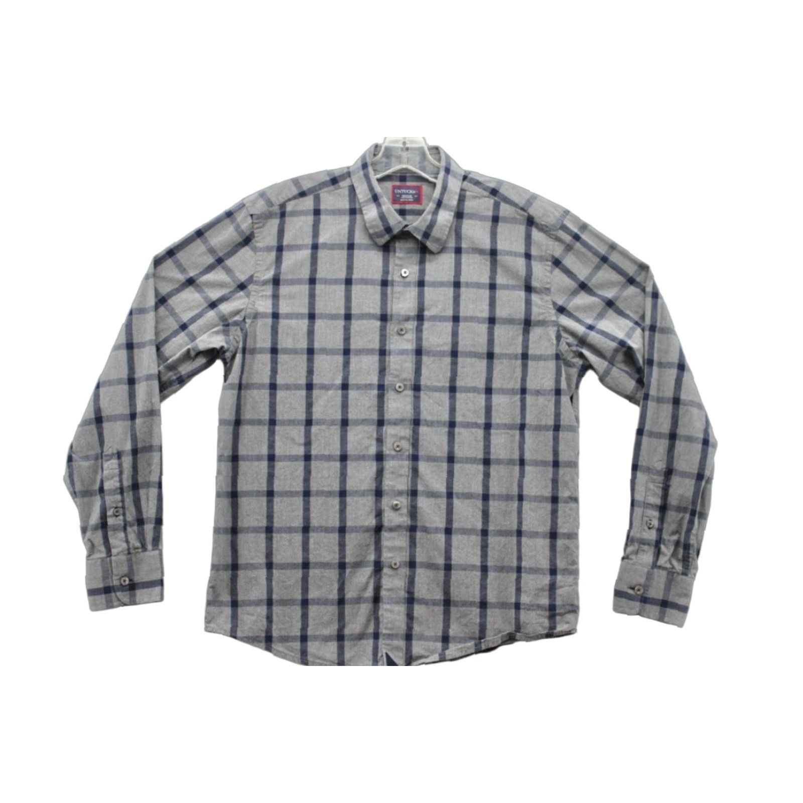UNTUCKit UNTUCKit Shirt Men’s Gray Windowpane Plaid Cotton Long Sleeve Button-Up Size US M / EU 48-50 / 2 - 1 Thumbnail