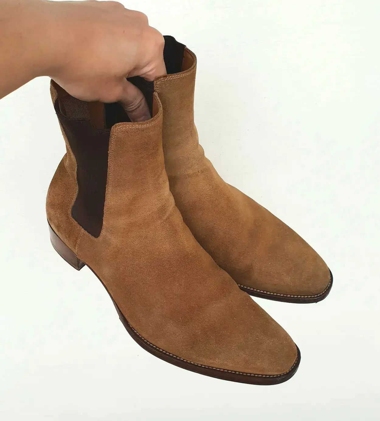Saint Laurent Paris AW13 Ochre Suede Chelsea Boots Size US 7.5 / EU 40-41 - 1 Thumbnail