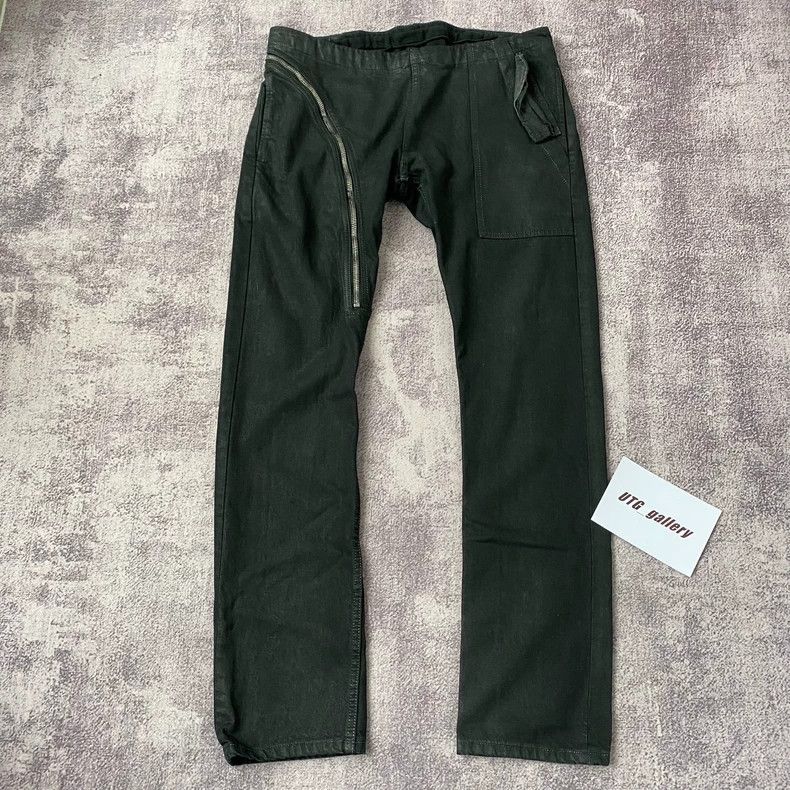Rick Owens Rick Owens size XL Air Cut zippered waxed denim pants Size 40" / US 18 - 1 Thumbnail