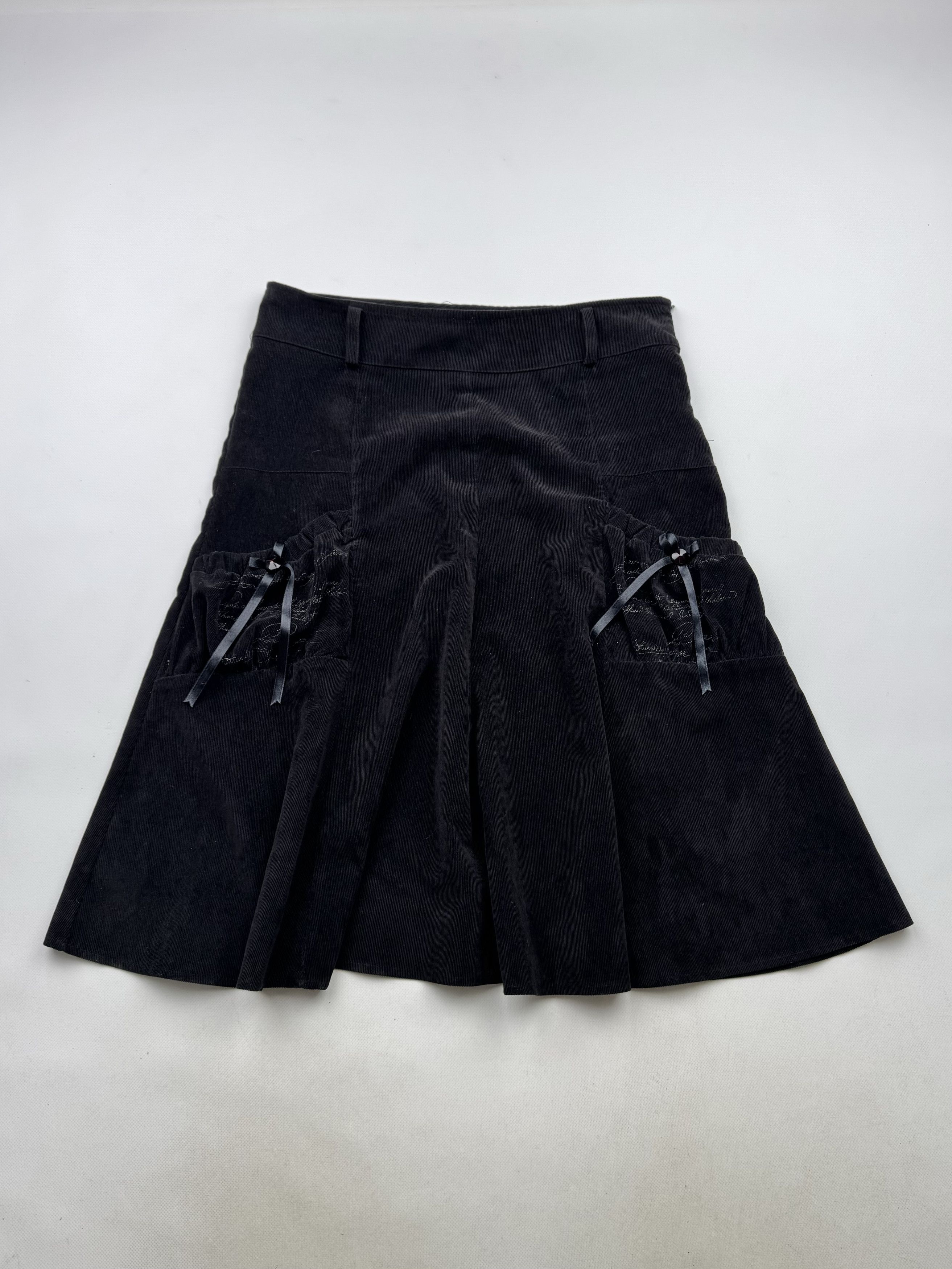 Vintage 90's Corduroy Cargo Flared Skirt B8(V128)E2 Size 32" / US 10 / IT 46 - 1 Thumbnail