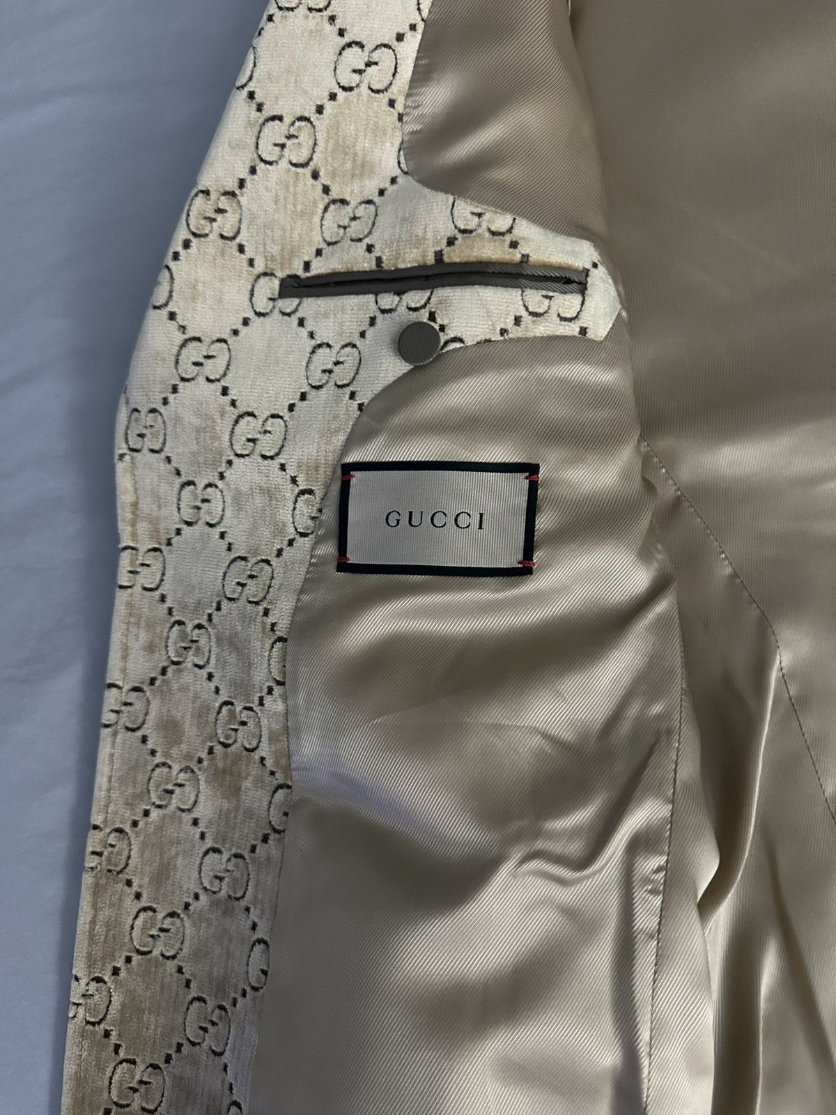 Gucci Aria GG Velvet Jacket Size 50R - 9 Thumbnail