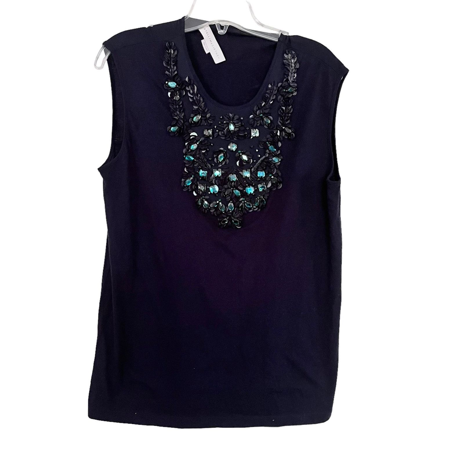 Stella McCartney STELLA MCCARTNEY Navy Embellished Jeweled Sleeveless Tunic Size M / US 6-8 / IT 42-44 - 2 Thumbnail