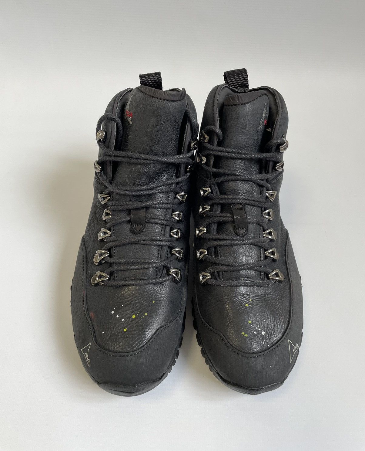 ROA Black Leather ‘Paint Splat’ Andreas Boots Size US 7 / IT 37 - 7 Thumbnail