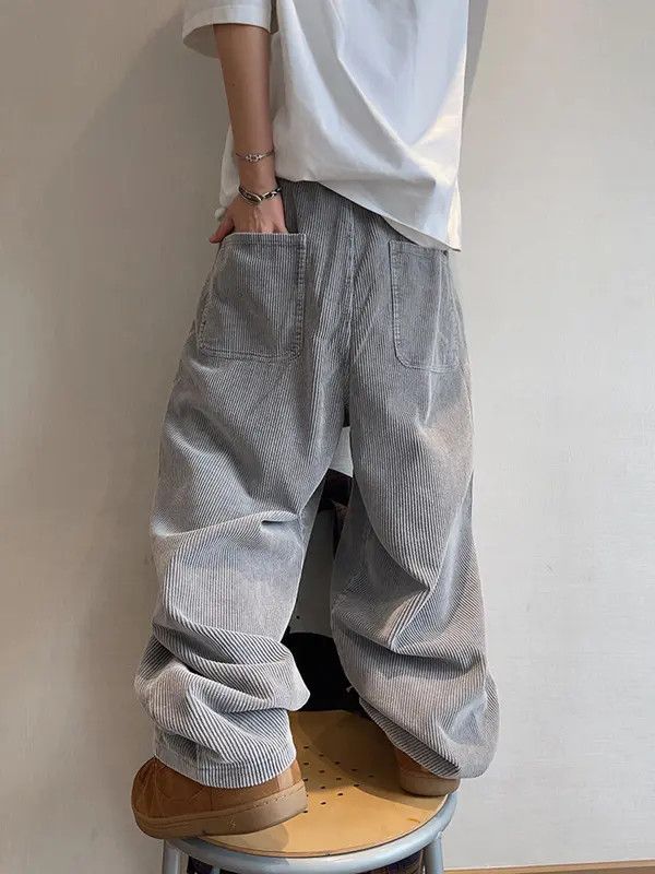 Other Hamasaki x Ryoka Gray Corduroy Wide-Leg Pants Size US 30 / EU 46 - 4 Thumbnail
