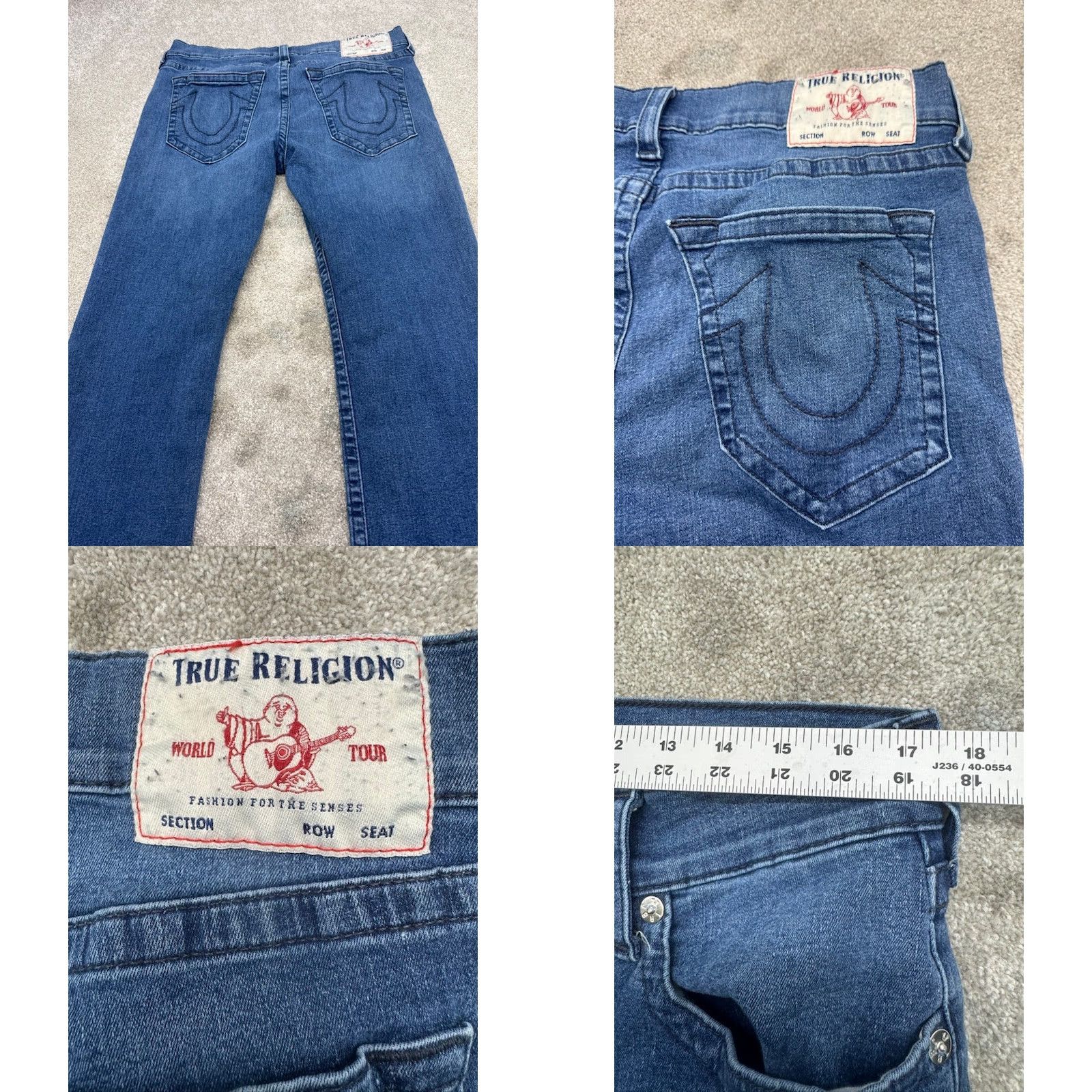 True Religion VINTAGE True Religion Ricky Jeans Men's 32x33 Blue Denim Relaxed Straight 6221 Size US 32 / EU 48 - 8 Thumbnail