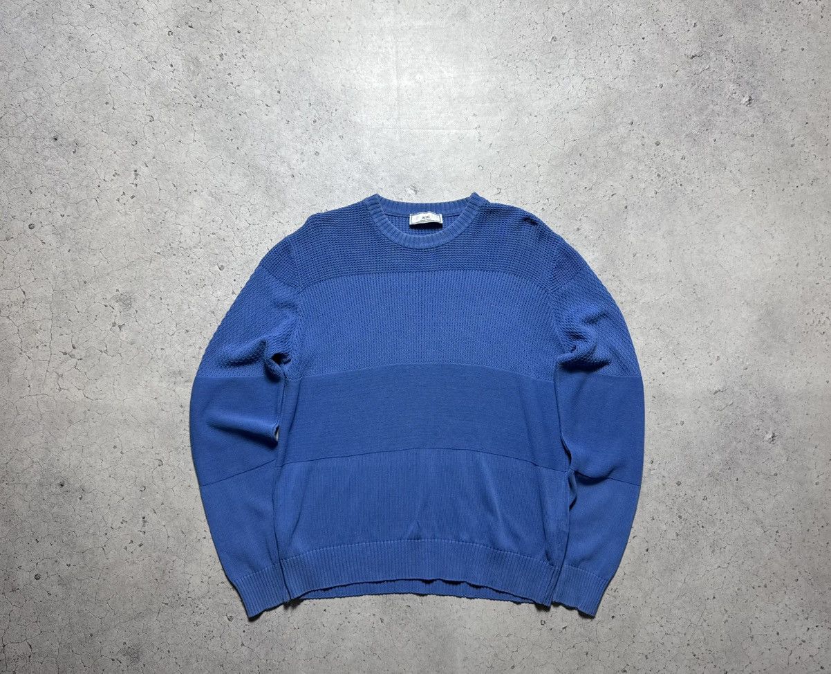 AMI Ami Luxury Striped Sweater Blue Size US L / EU 52-54 / 3 - 1 Thumbnail