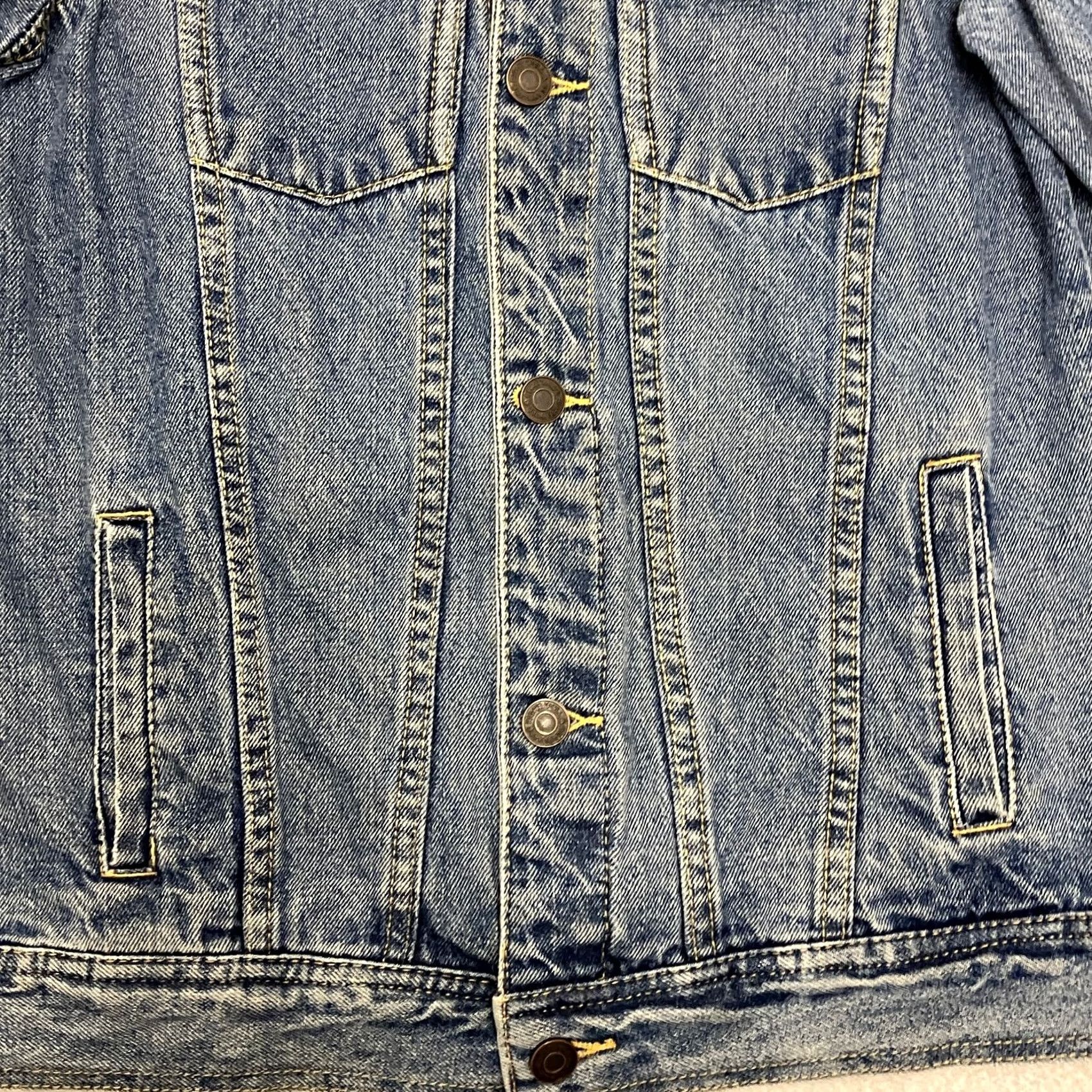 Vintage Pull & Bear Denim Jacket Mens Medium Blue Cotton Jean Trucker Jacket 90s Size US 31 - 4 Thumbnail