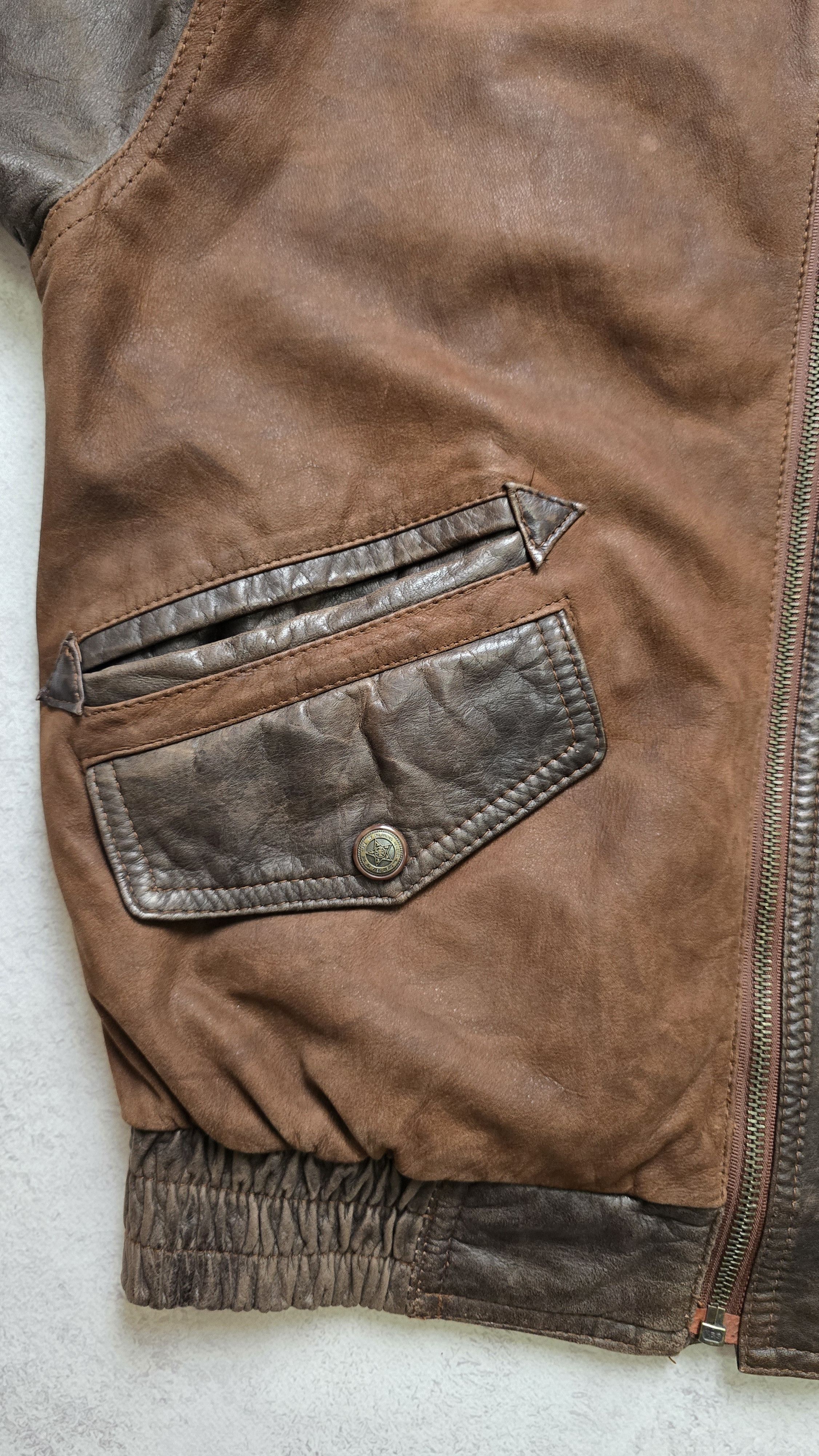 Chevignon VTG Leather Bomber Jacket Brown Bahamas Lining Aviator Heavy Size US L / EU 52-54 / 3 - 16 Thumbnail