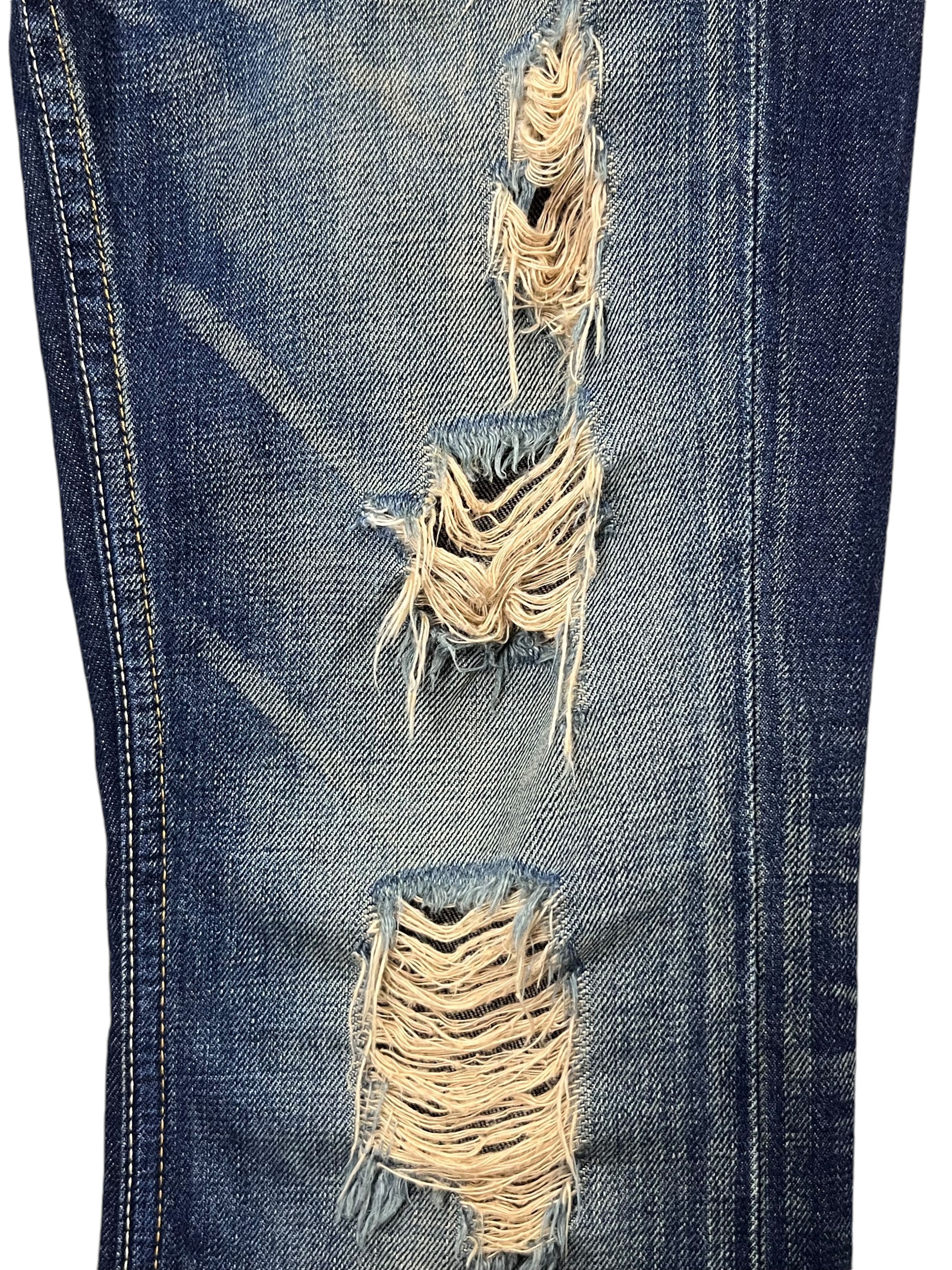 🔥FYE🔥Vintage VANQUISH Designer Punk Studded Ripped Flare