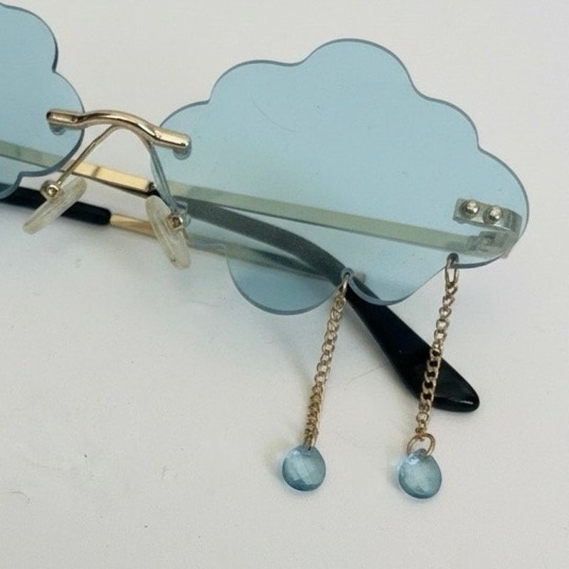Other Blue Cloud Dangling Raindrop Charm Statement Sunglasses Size ONE SIZE - 4 Thumbnail