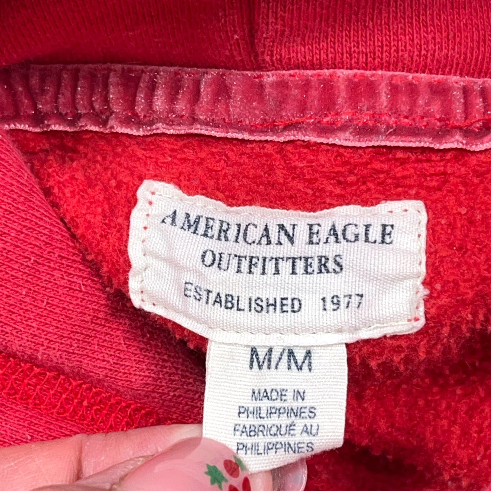 American Eagle Outfitters VINTAGE American Eagle Outfitters Hoodie Women M Red Faded Spell Out AE77 2000s A8 Size M / US 6-8 / IT 42-44 - 3 Thumbnail