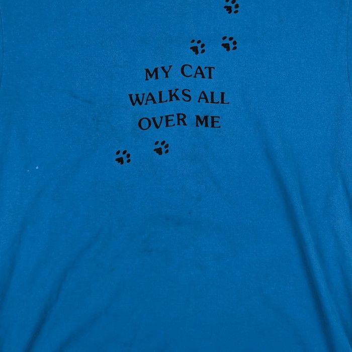 Hanes Vintage 80's CATS Paw Animal Tee My Cat Wall Over Me T-Shirt Size US XL / EU 56 / 4 - 7 Thumbnail