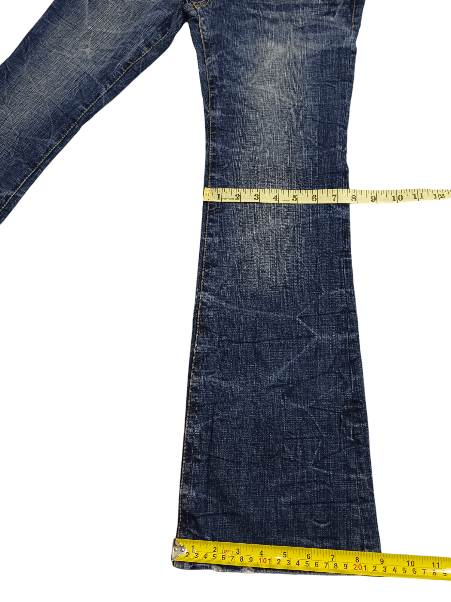 Japanese Brand 🔥Oririn🔥 Thunder Whiskers Embroidery Skinny Flare Jeans Size 28" / US 6 / IT 42 - 11 Thumbnail