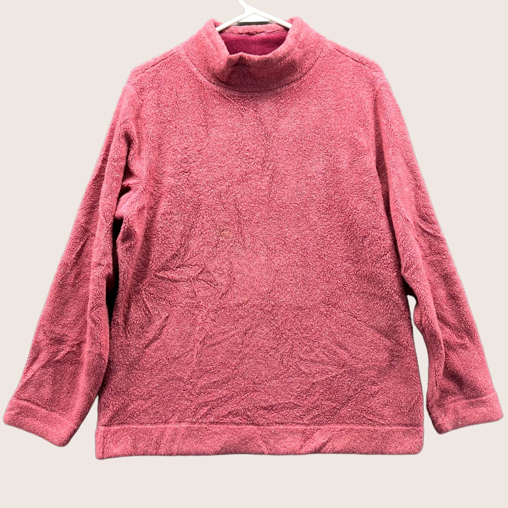 Vintage VINTAGE L.L. Bean Sweater Womens Medium Pink Fleece Pullover Mock Neck Acrylic Soft Cozy Size M / US 6-8 / IT 42-44 - 1 Thumbnail