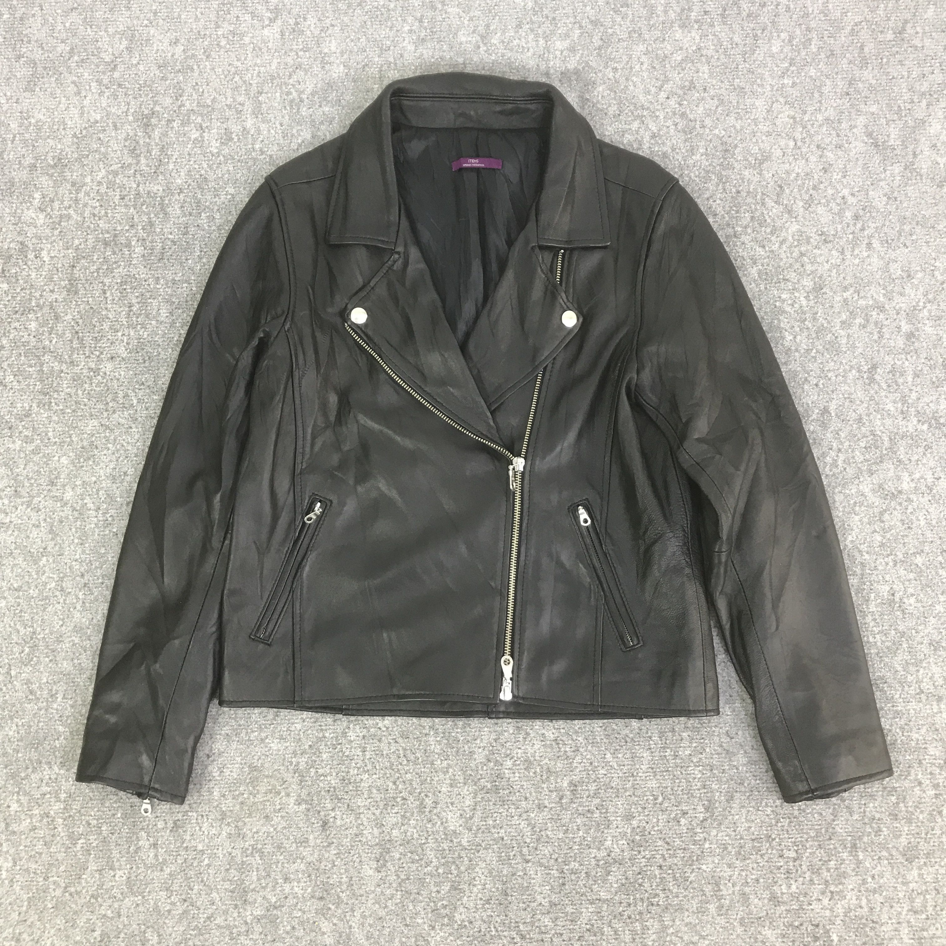 Japanese Brand URBAN RESEARCH BLACK LEATHER JACKET K132B16 Size US S / EU 44-46 / 1 - 1 Thumbnail