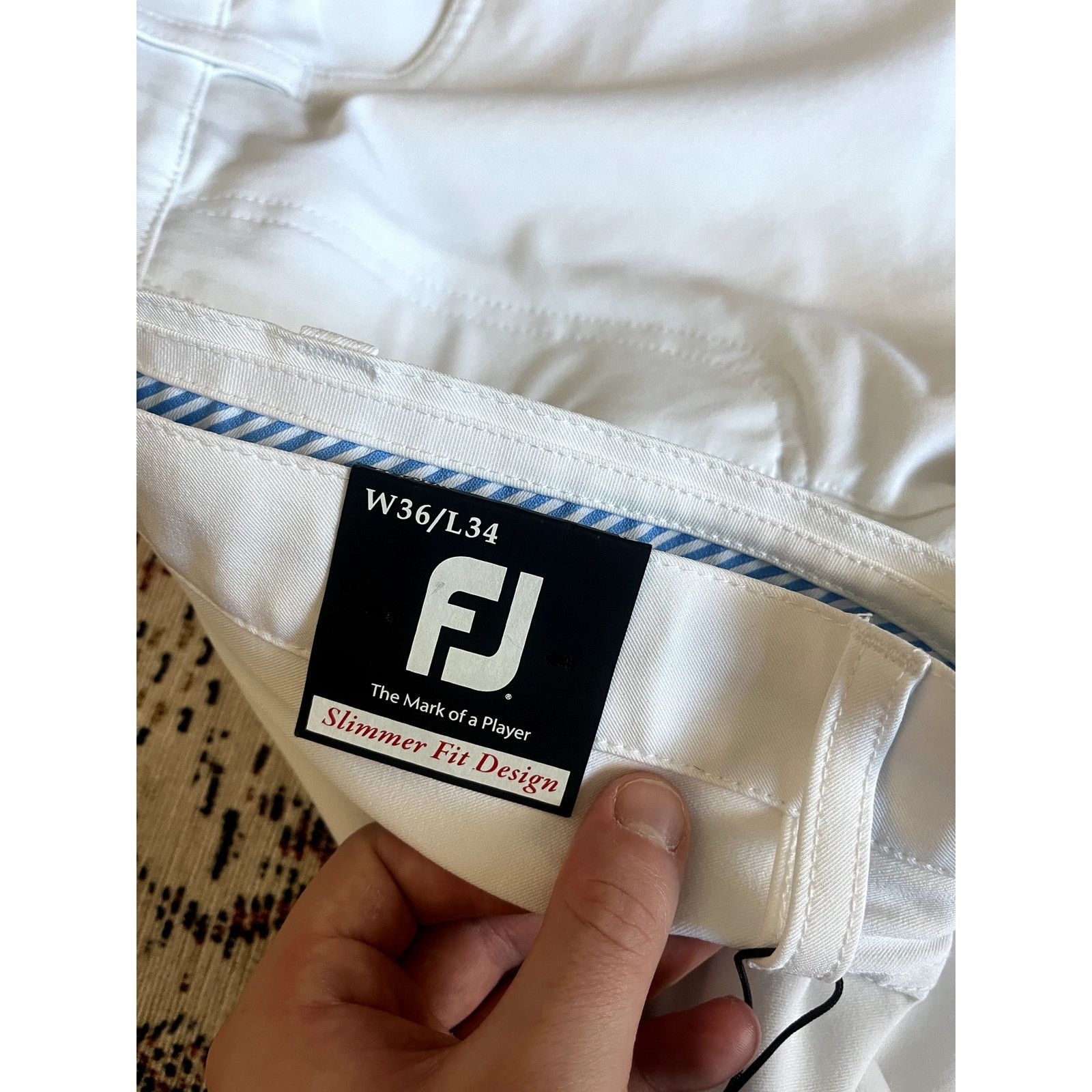 Footjoy Footjoy Men Performance Golf Pant Athletic White 36X34 NWT Size US 36 / EU 52 - 6 Thumbnail