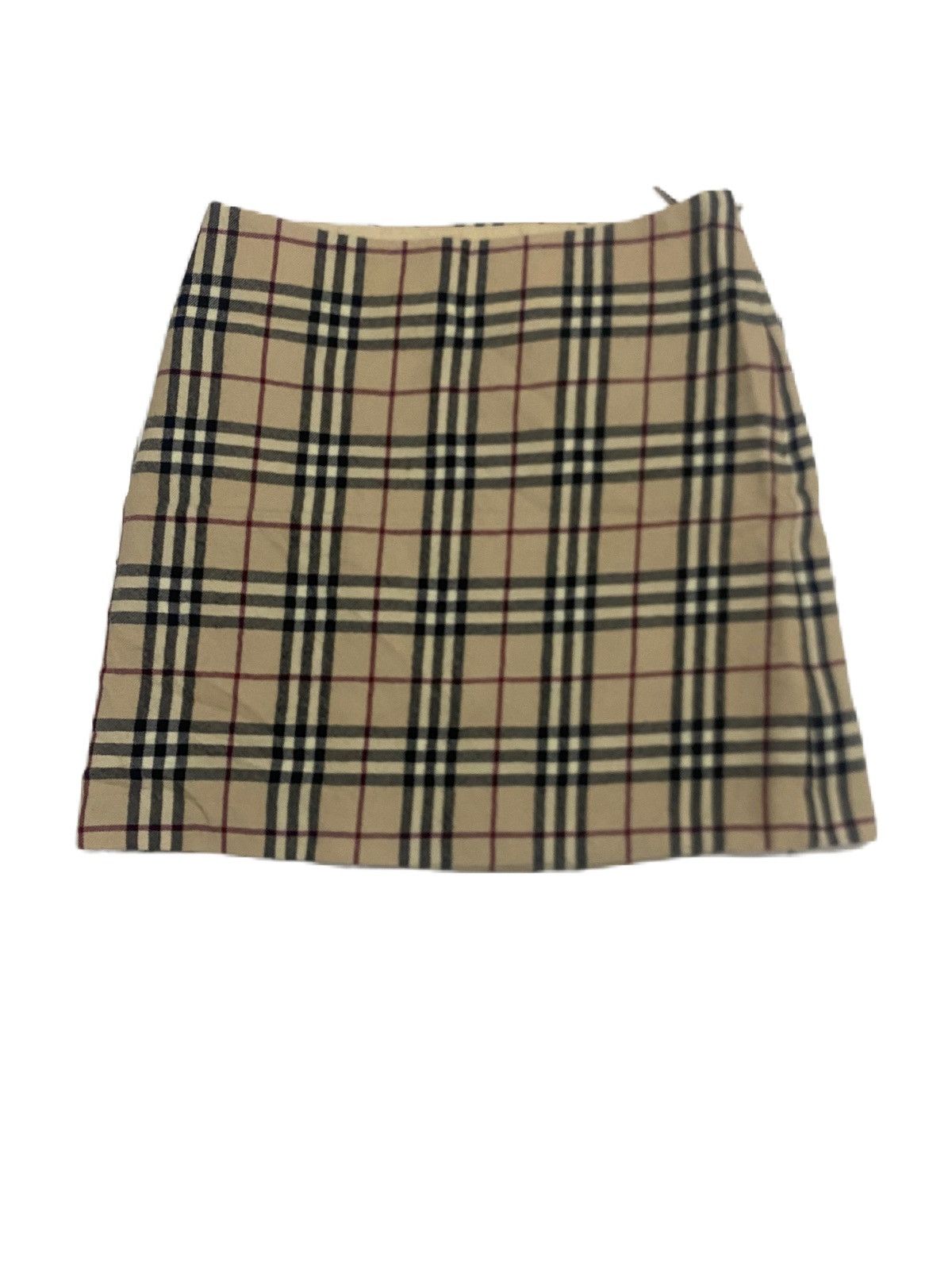 Burberry VINTAGE BURBERRY LONDON BEIGE CHECKERED WOOL MINI SKIRT Size 25" / US 0 / IT 36 - 2 Thumbnail