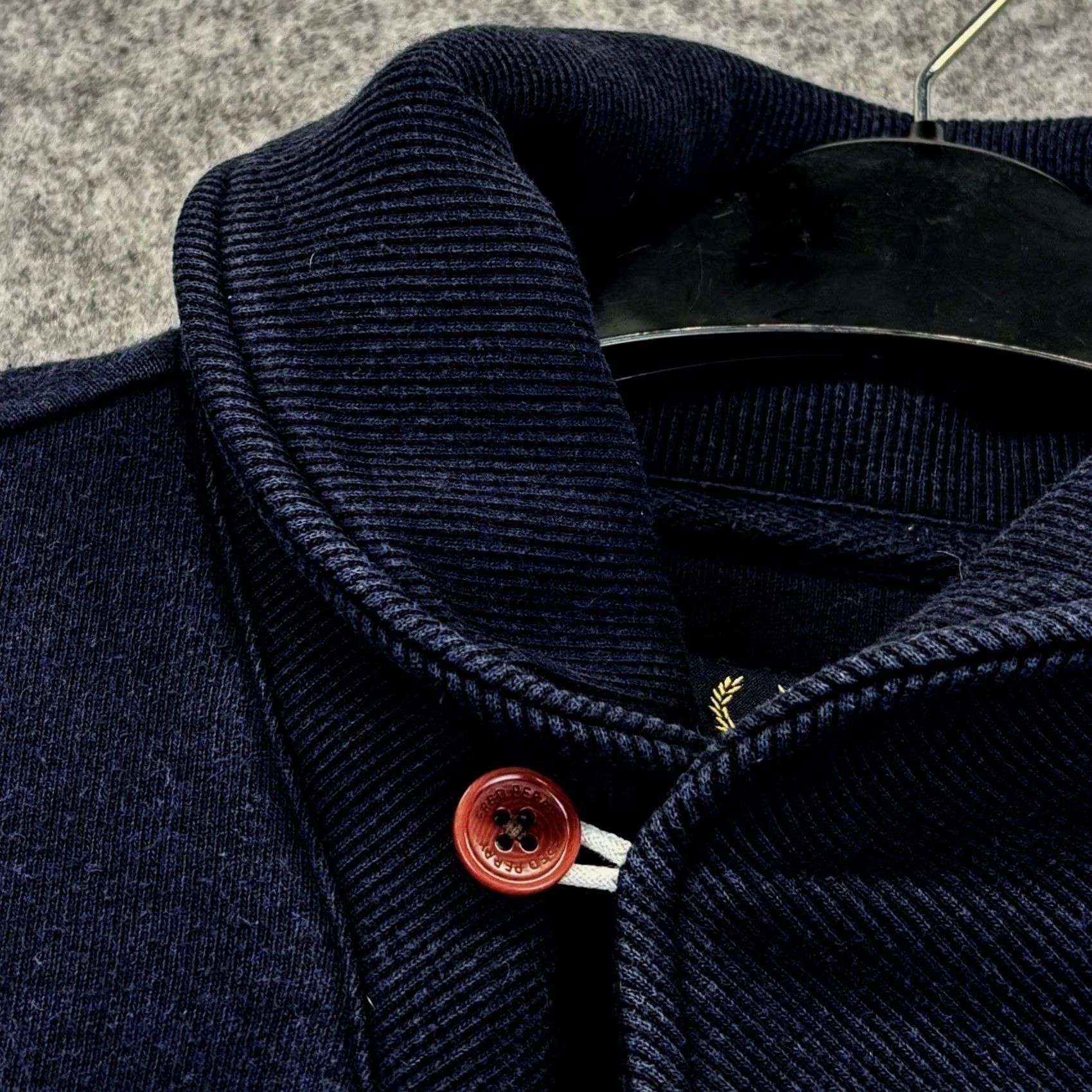 Fred Perry Fred Perry Sweatshirt Shawl Neck Mens Large Navy Pullover Cotton Used Size US L / EU 52-54 / 3 - 5 Thumbnail