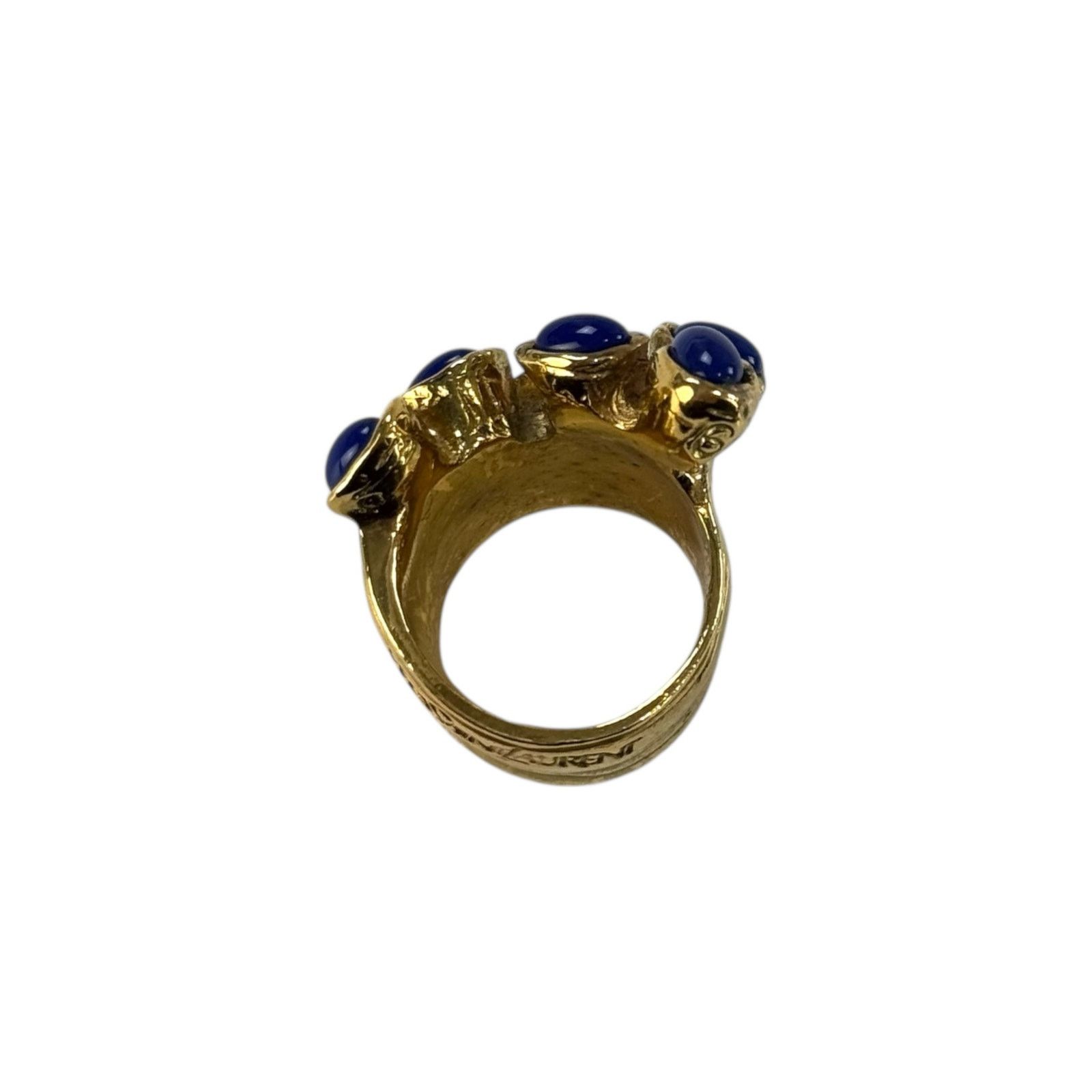 Yves Saint Laurent YSL Vintage Blue Stone Ring Size ONE SIZE - 9 Thumbnail