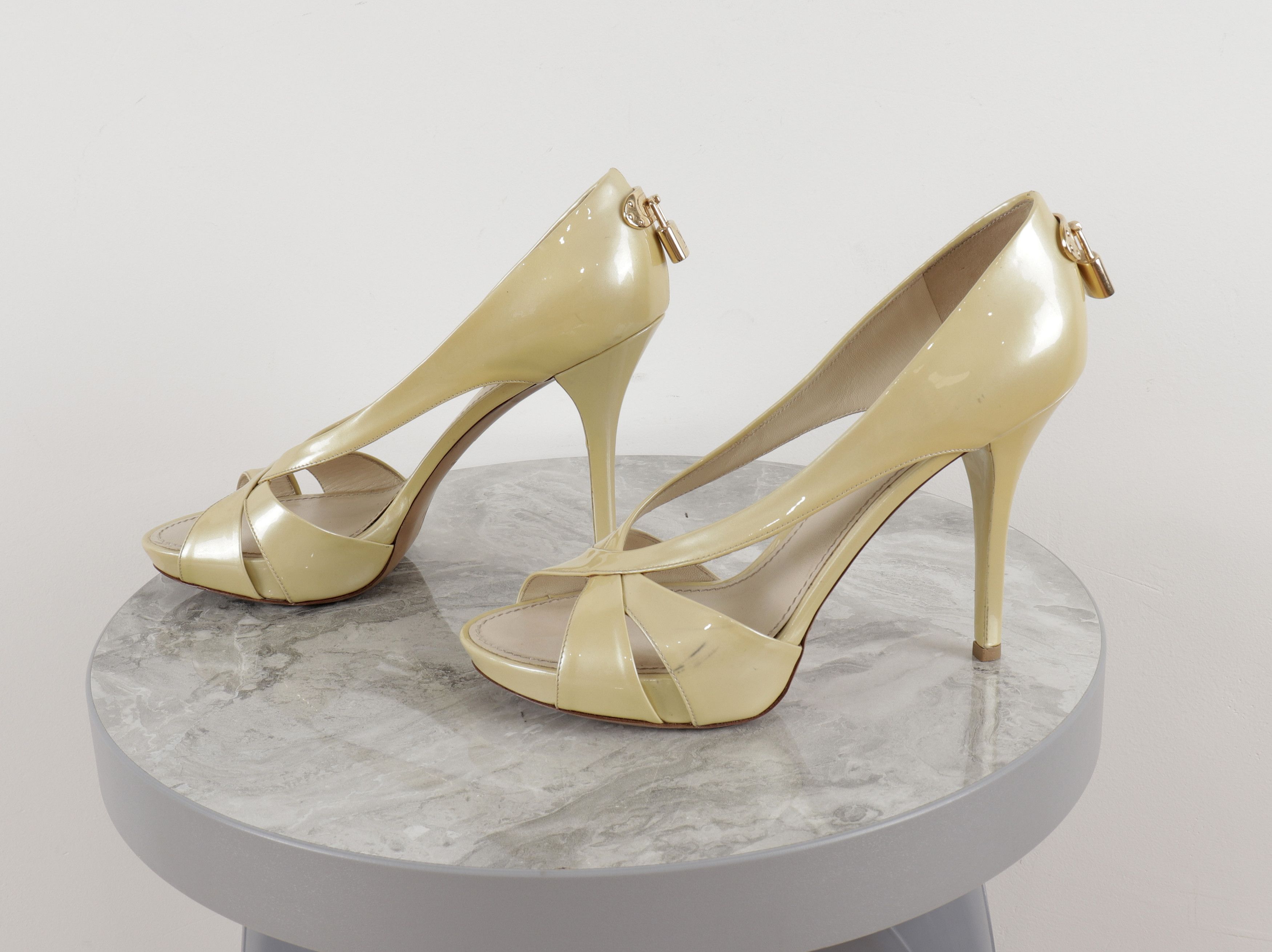 Louis Vuitton Louis Vuitton Leather Yellow High Heel Open Toe Shoes Size US 7.5 / IT 37.5 - 10 Thumbnail