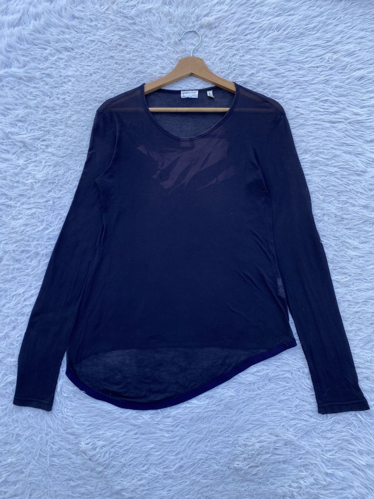 Helmut Lang Rare Vintage Helmut Lang Produced 1998 V mesh Longsleeve Top Size S / US 4 / IT 40 - 1 Thumbnail