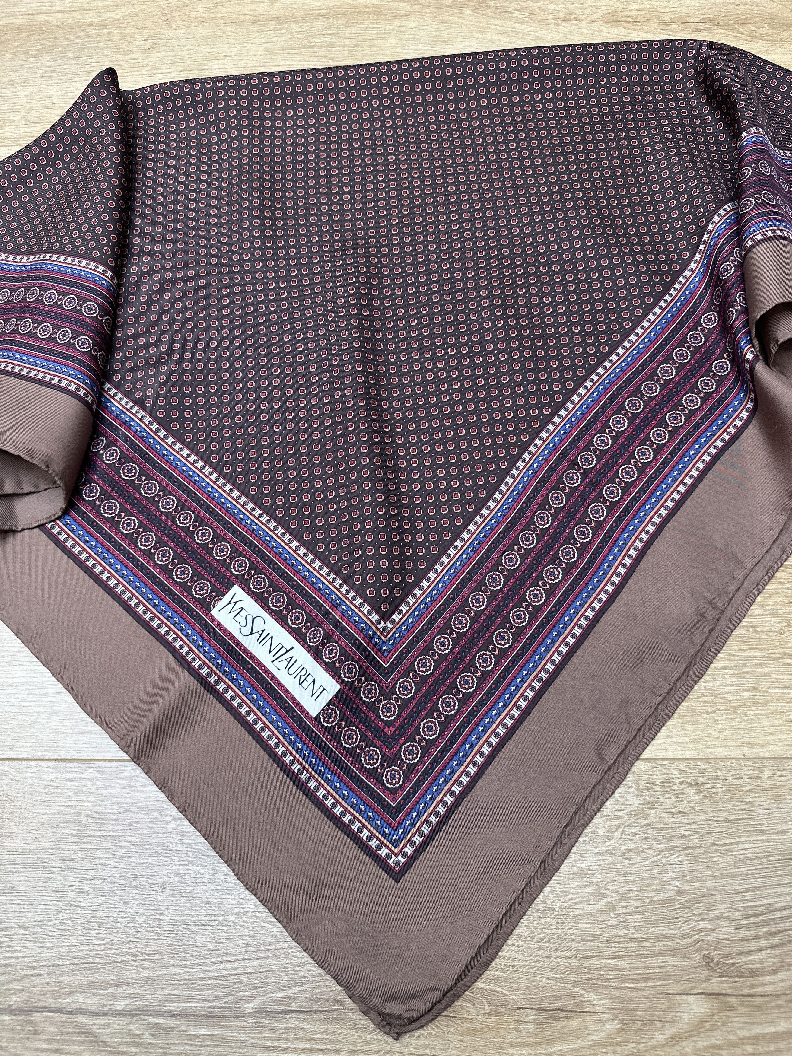Yves Saint Laurent Yves Saint Laurent Vintage Silk Scarf 90s Geometric Square Size ONE SIZE - 13 Thumbnail
