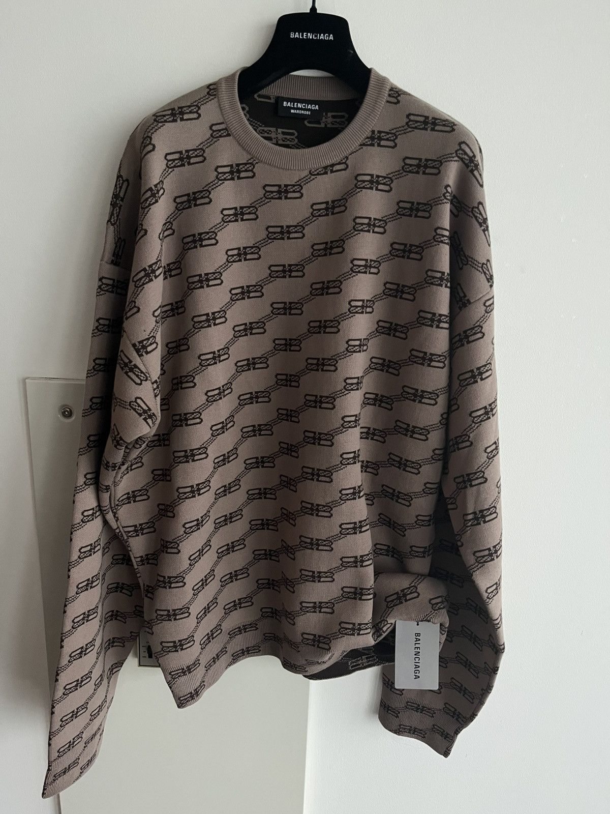 Balenciaga Runway Brand New Rare Balenciaga BB Monogram Sweater Size US L / EU 52-54 / 3 - 2 Thumbnail