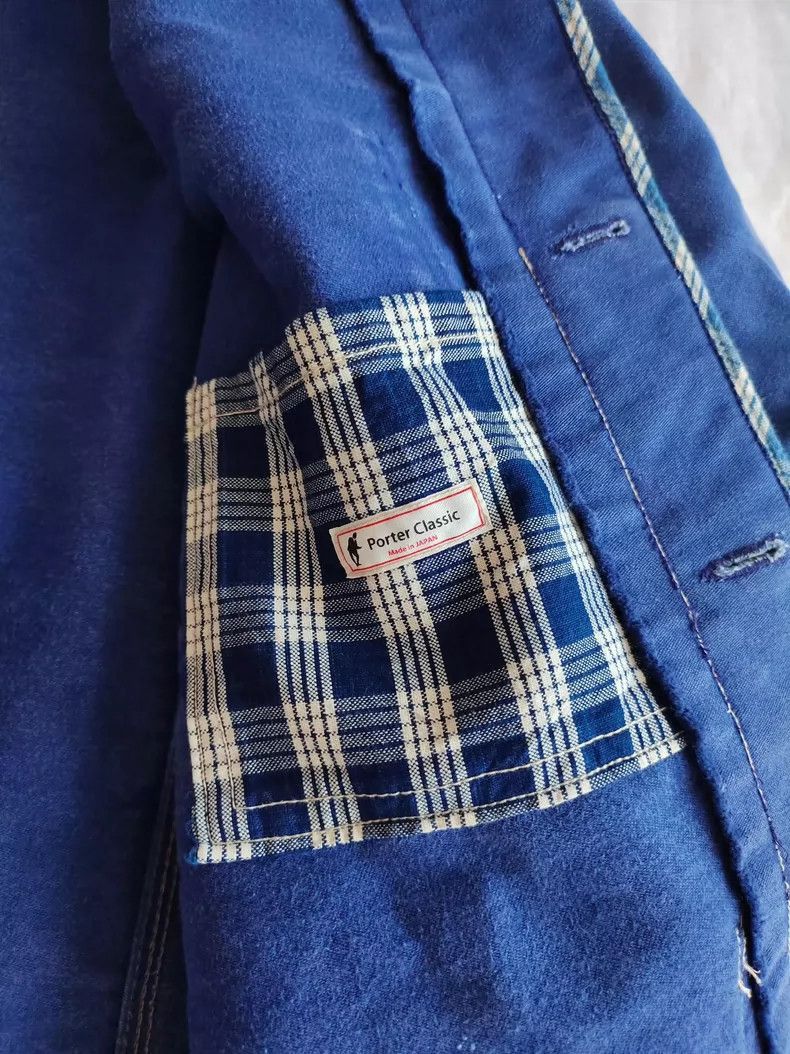 Porter porter Blue Moleskin Work Jacket with Uni Size US M / EU 48-50 / 2 - 7 Thumbnail
