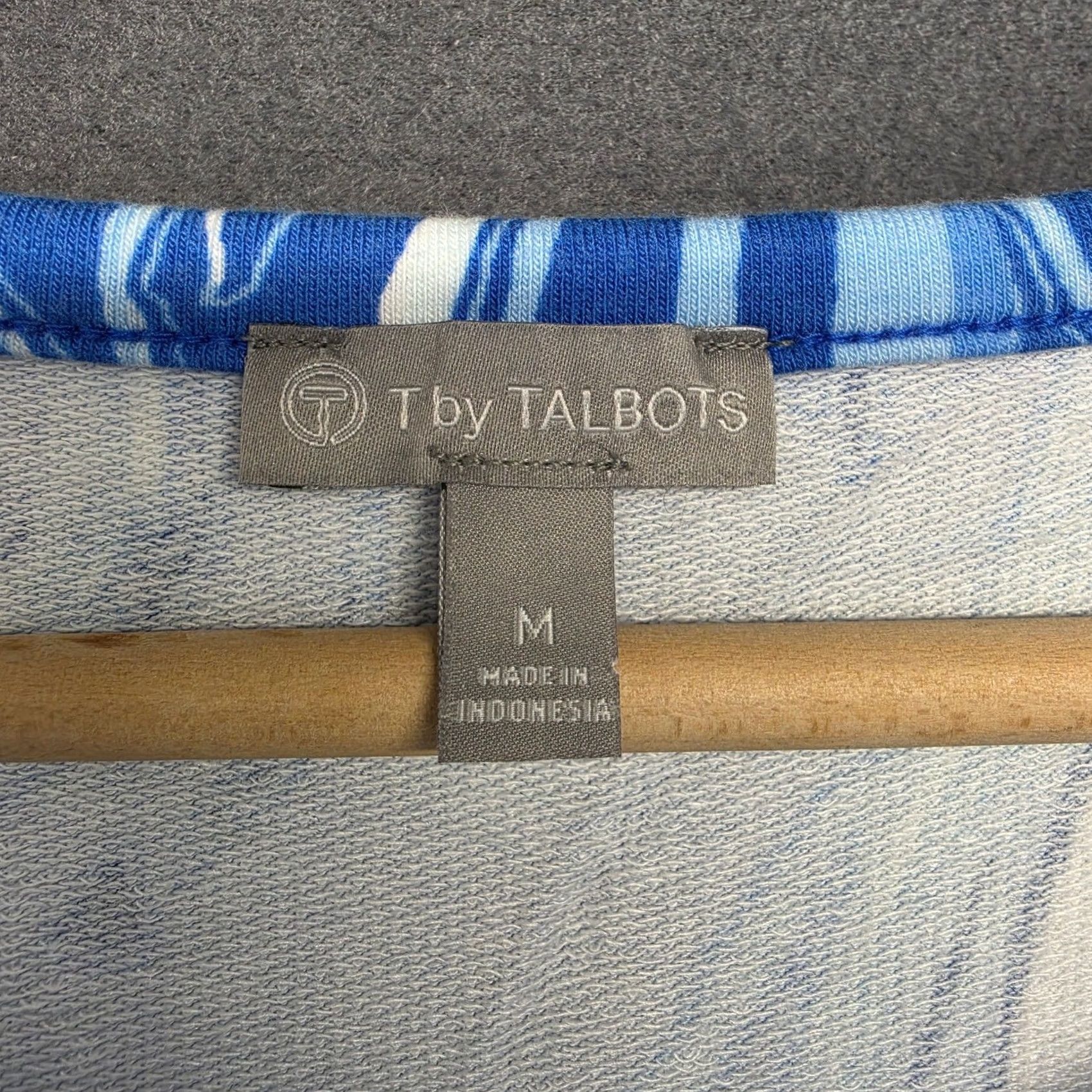Talbots Talbots T by Talbots Dress Knit Dress Short Sleeve Blue Marble Swirl Print Womens Medium Knee Length Stretch Casual Mens? Womens Size 32" / US 10 / IT 46 - 3 Thumbnail