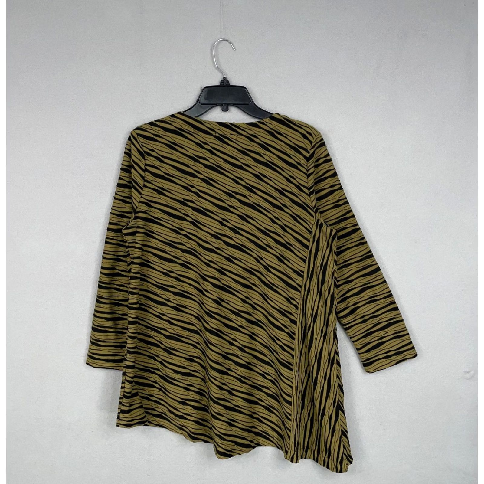 Habitat Habitat Tunic Shirt Womens Small Green Black Asymmetrical Hem Top Lagenlook Art Bohemian Shirt Size S / US 4 / IT 40 - 6 Thumbnail