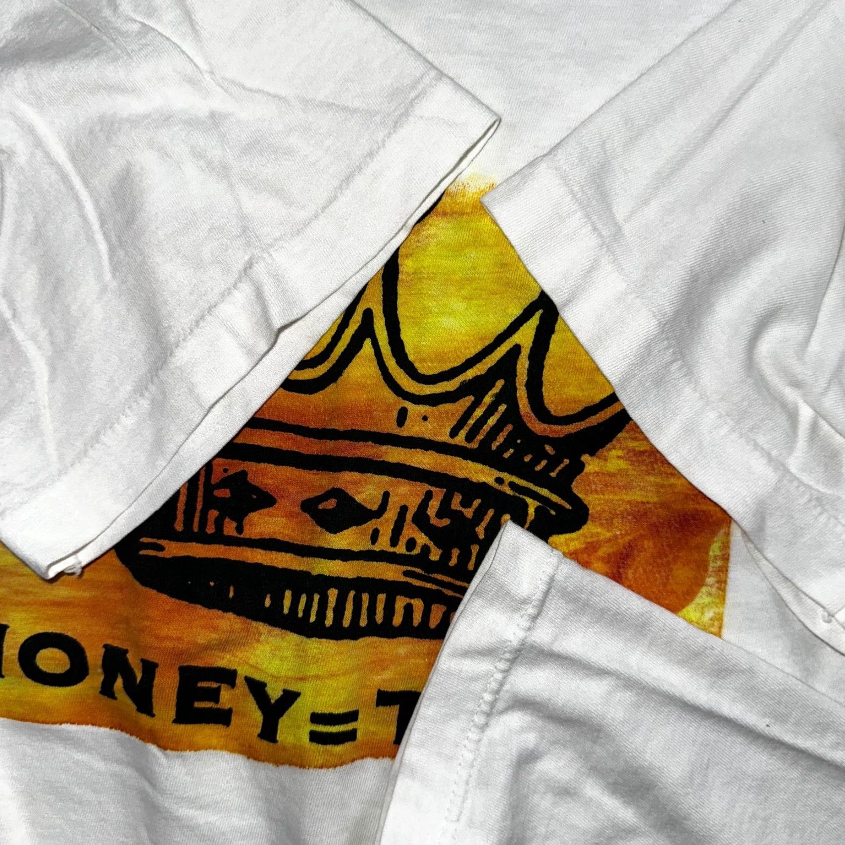 Vintage VINTAGE Money Taste 80s Biggie Crown Graphic VTG T Shirt White XL Men Crew Neck Short Sleeve Vintage Logo Graphic Print Street Music 90s Shirt Mens Size US XL / EU 56 / 4 - 5 Thumbnail