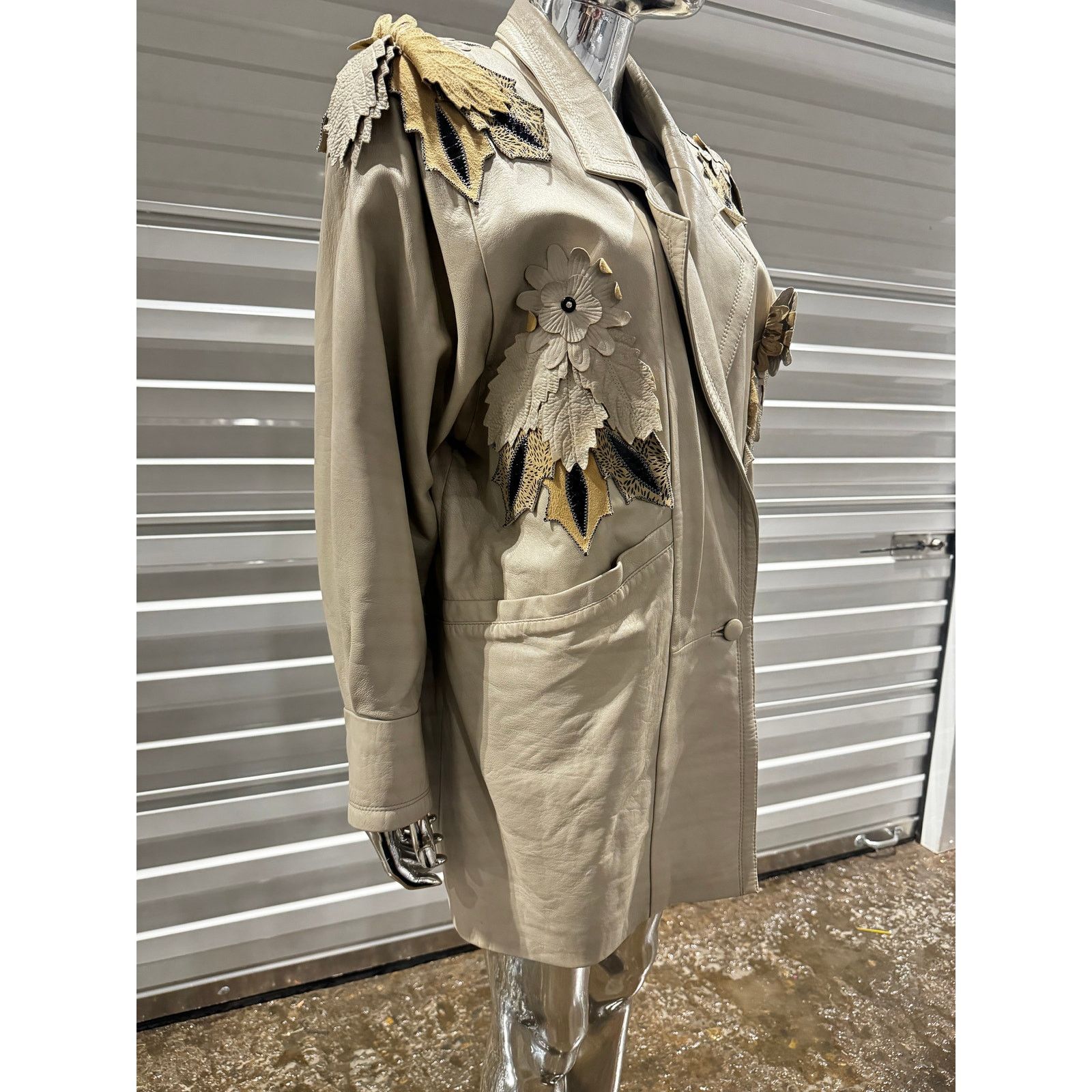 & Other Stories Rare Leather Patch work Coat Size XL / US 12-14 / IT 48-50 - 3 Thumbnail