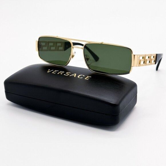 Versace NEW VERSACE SUNGLASSES VE2257 1002/71 GOLD/GREEN UNISEX EYEW Size ONE SIZE - 1 Thumbnail